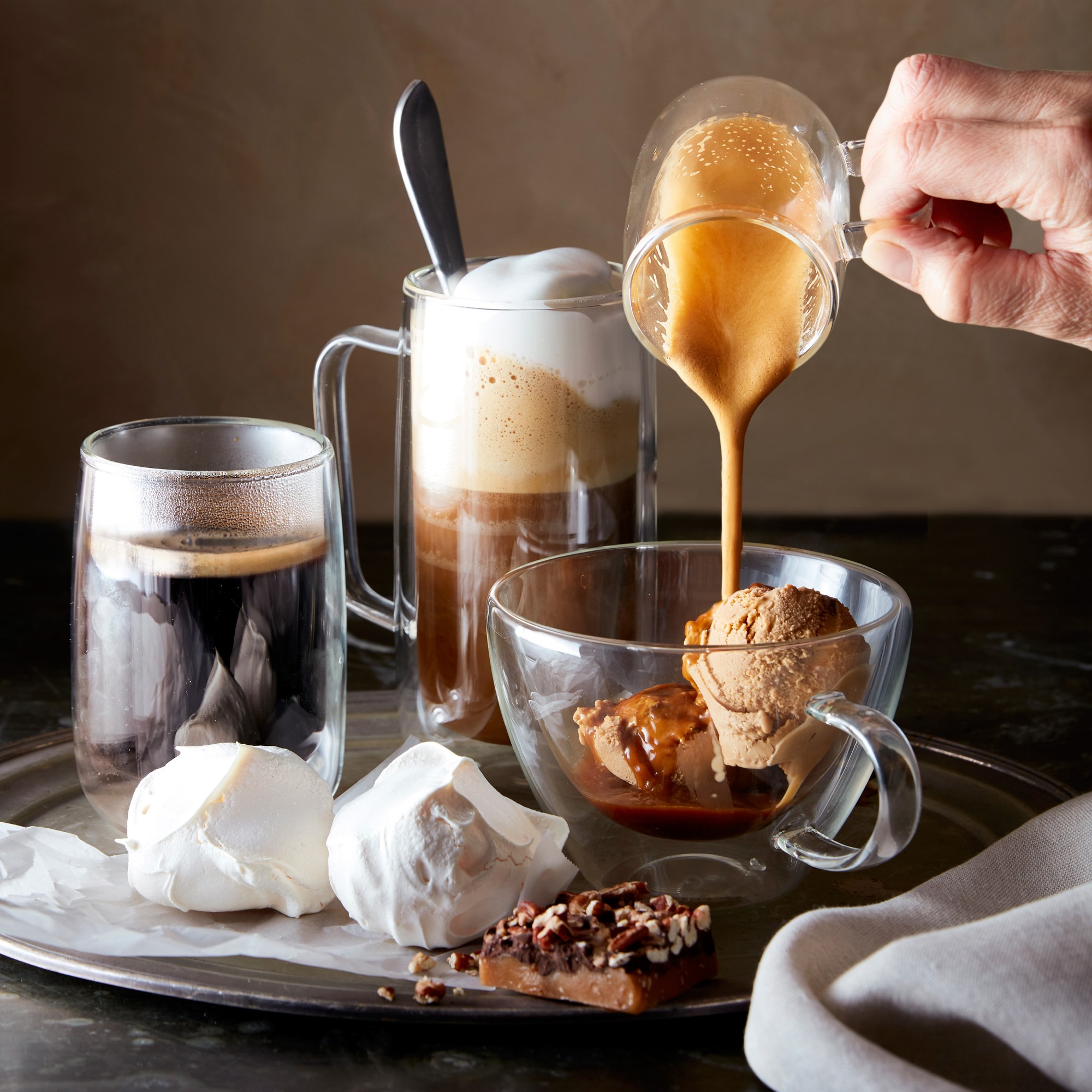 Double-Wall Glass Tall Coffee Mugs