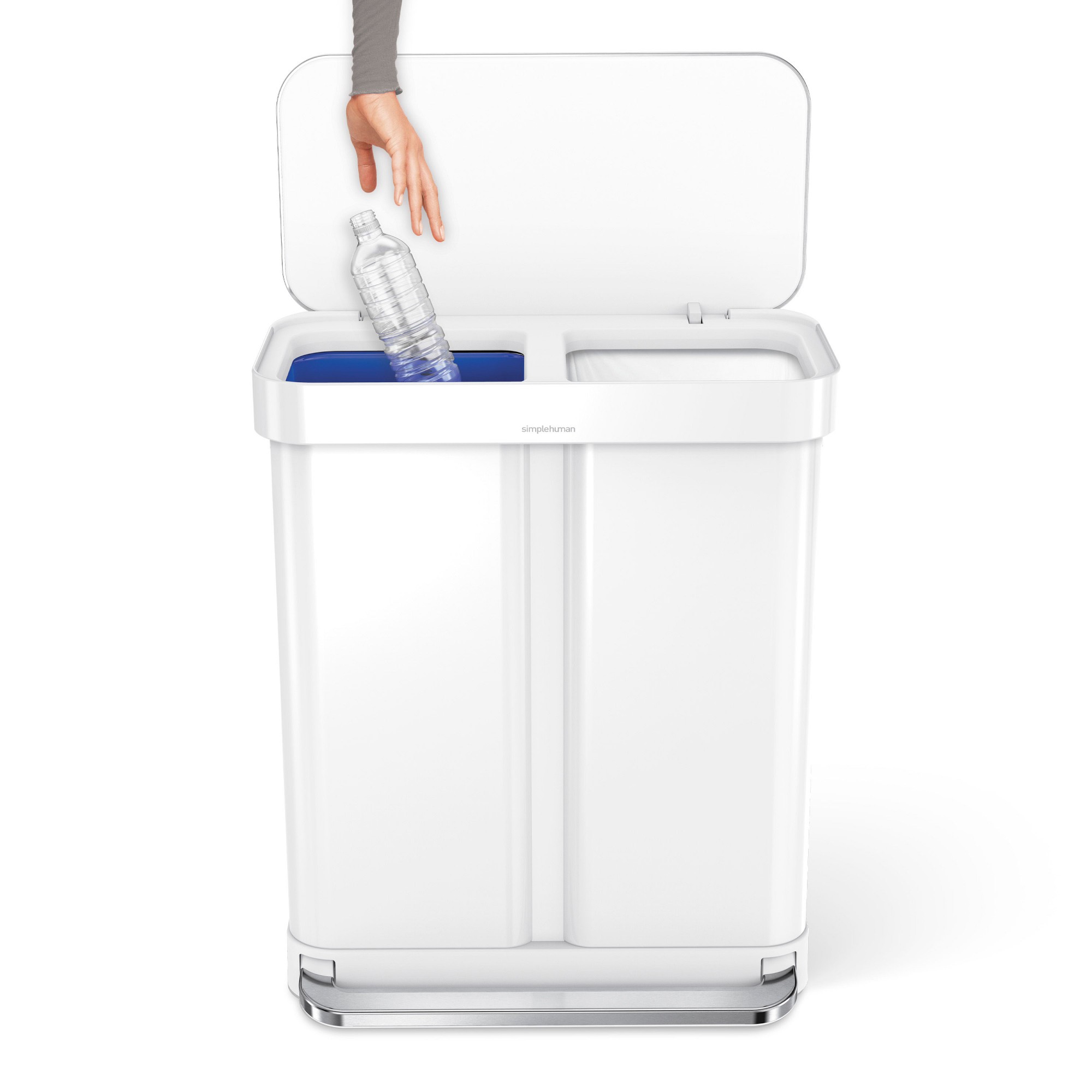 simplehuman™ Dual Compartment Step Can with Liner Pocket, 58L