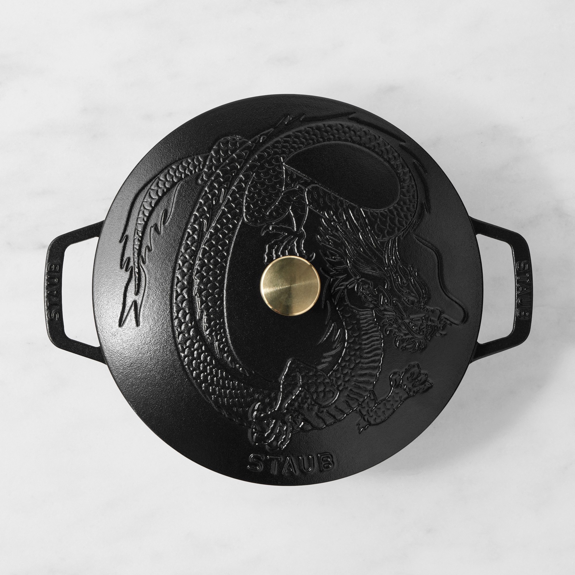 Staub Enameled Cast Iron Braiser with Dragon Lid, 2 1/2-Qt., Cranberry
