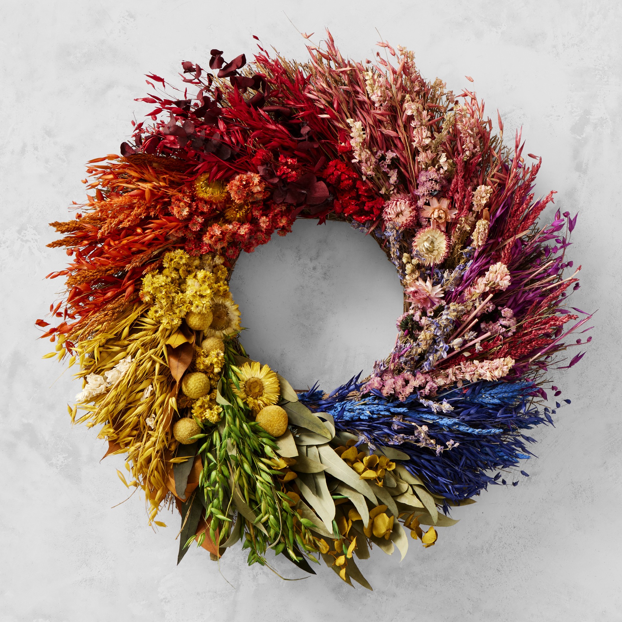 Rainbow Kaleidoscope Live Wreath