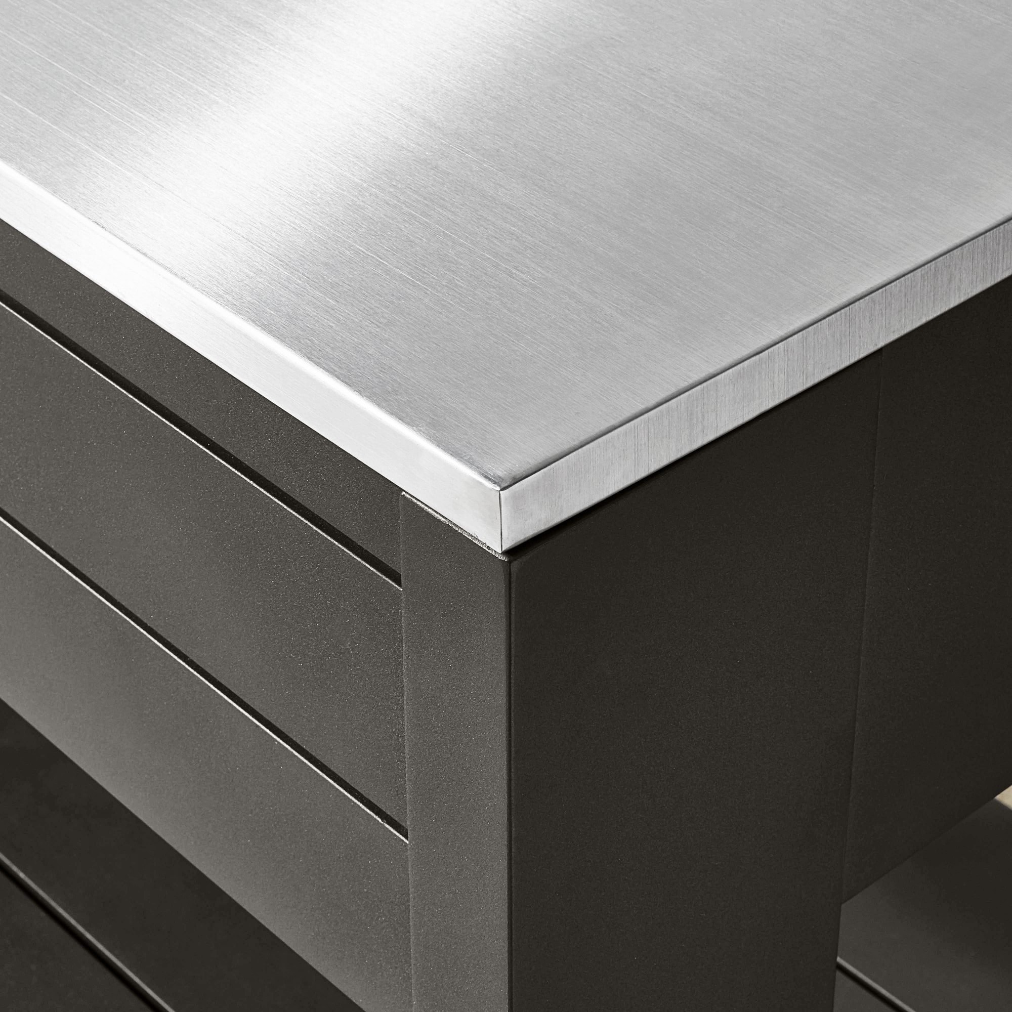 Larnaca Outdoor Slate Grey Metal Prep Table (58