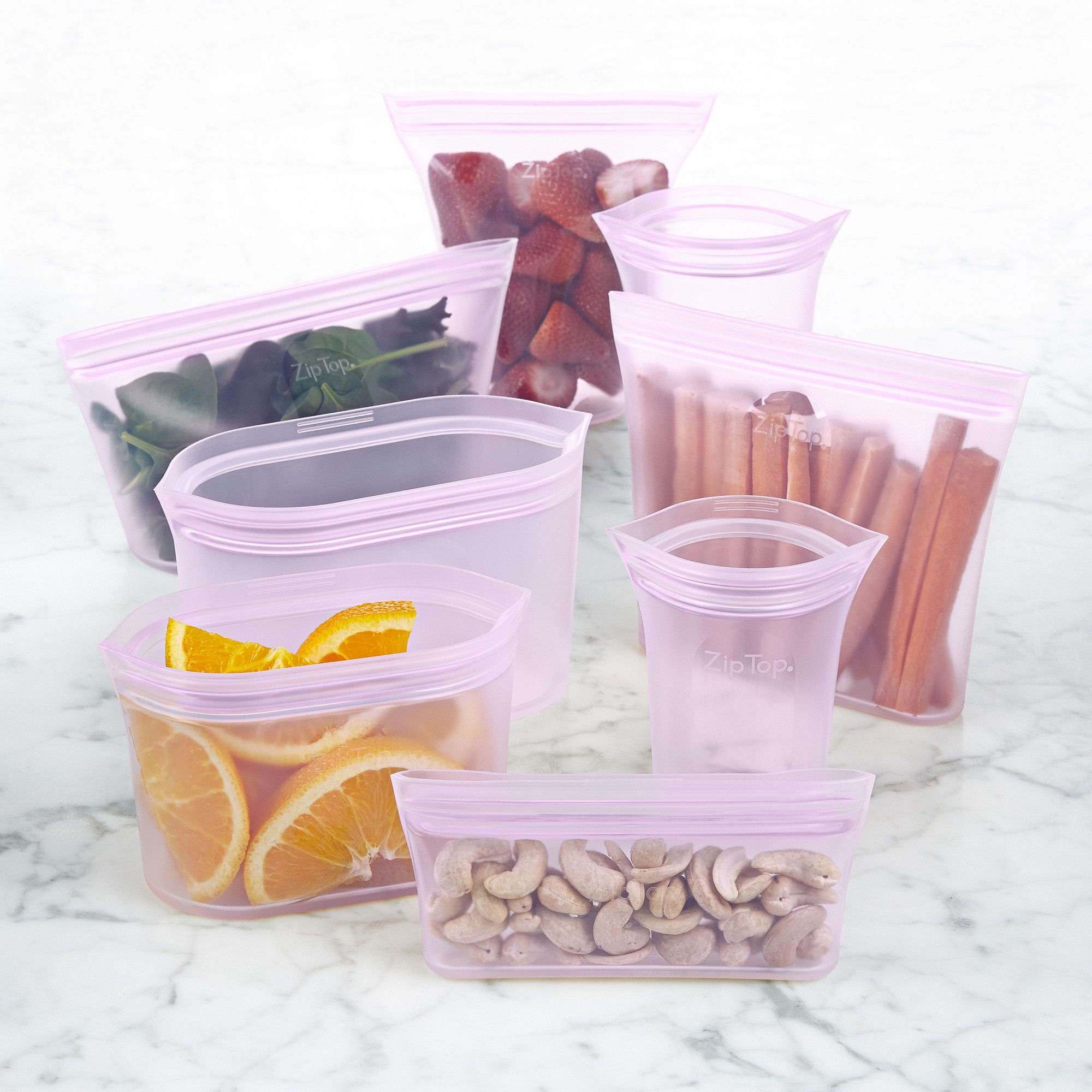 Zip Top 8-Piece Reusable Silicone Food Storage Set