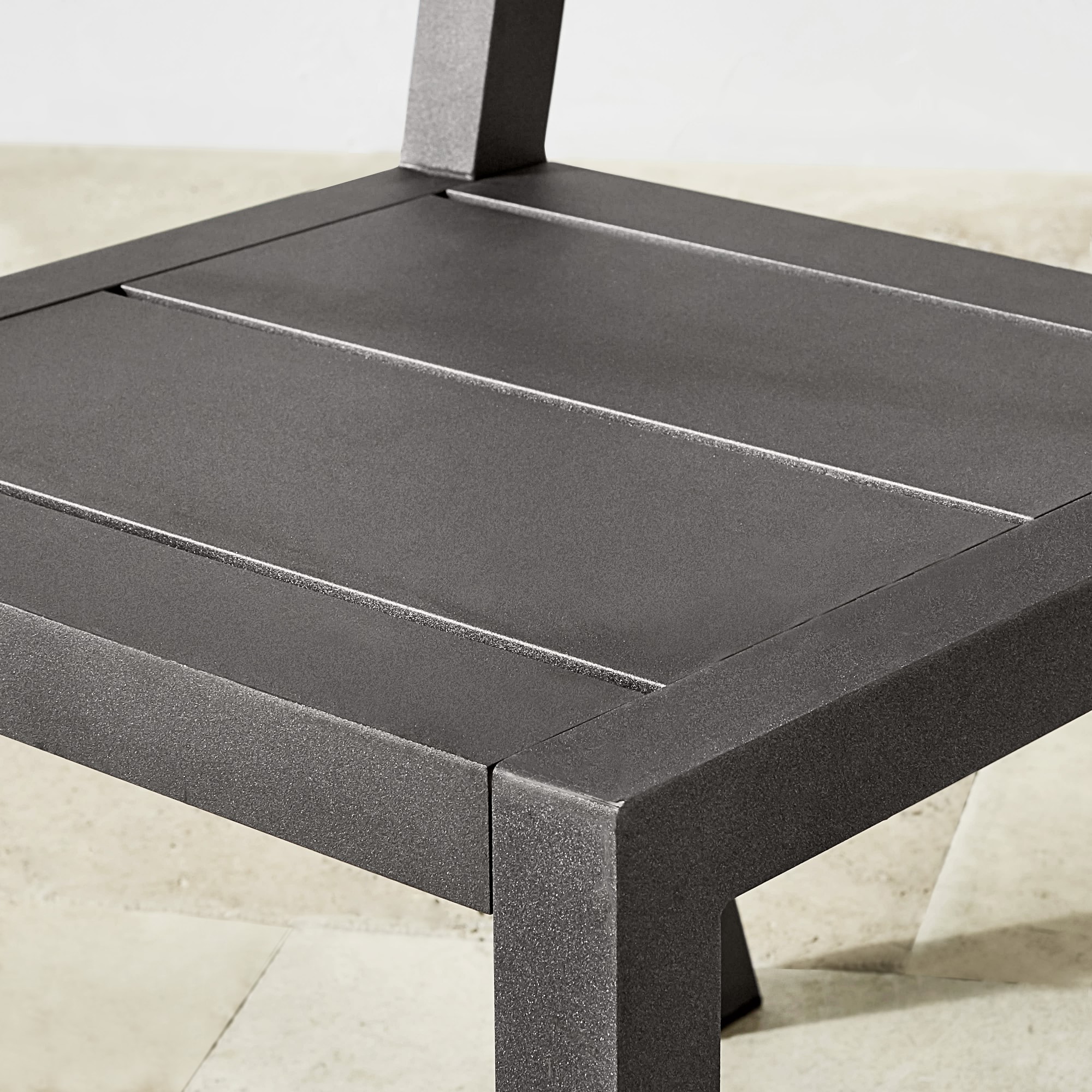 Larnaca Slate Grey Metal Dining Table & Dining Chairs (94
