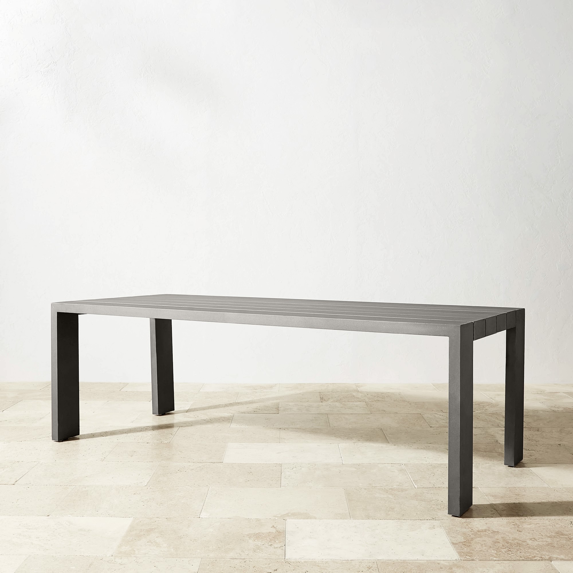 Larnaca Outdoor Slate Grey Metal Dining Table (94