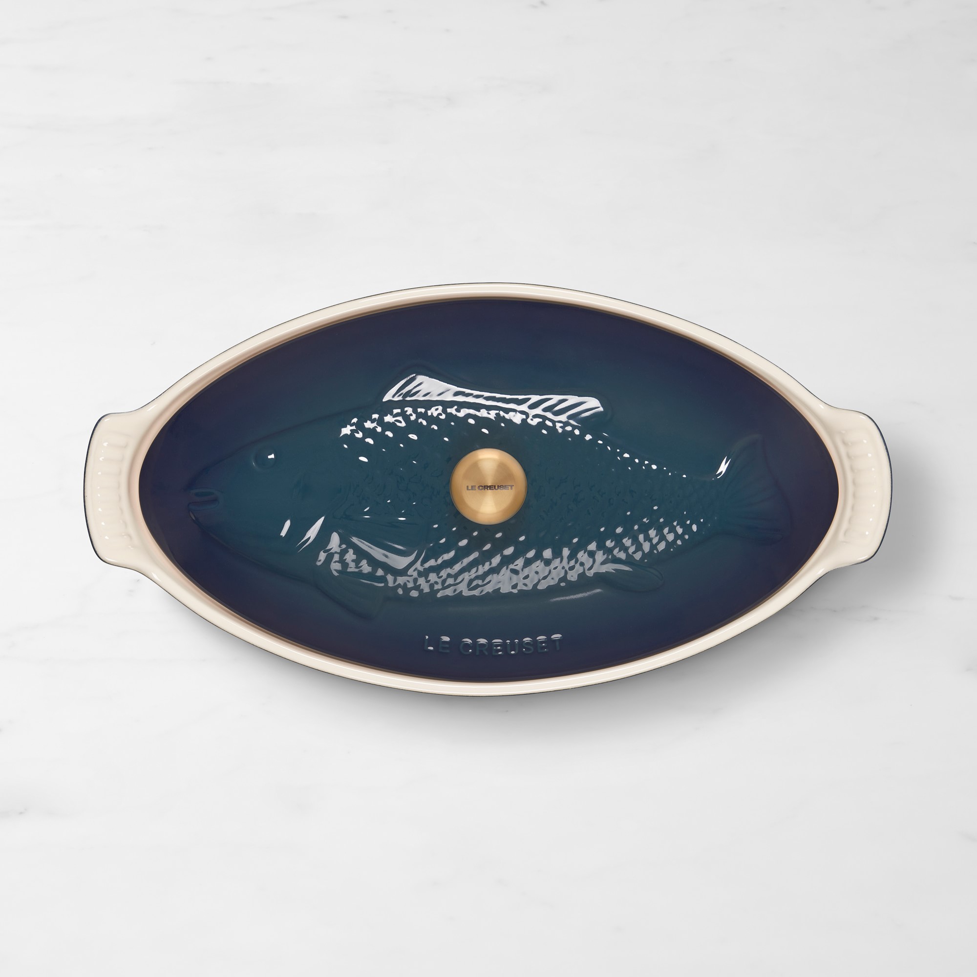 Le Creuset Stoneware Oval Fish Baker, 1 3/4 Qt.
