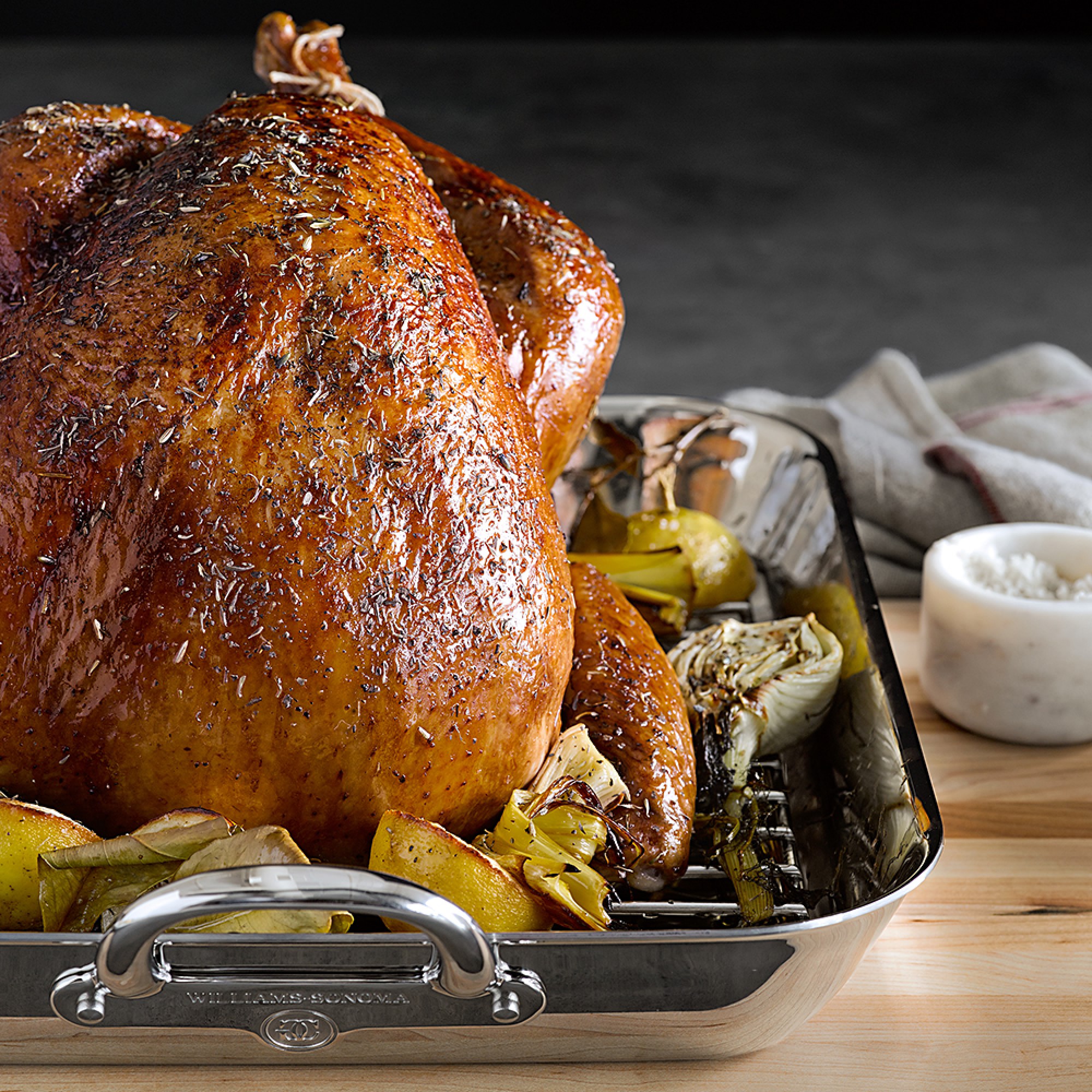 Williams Sonoma Signature Thermo-Clad™ Stainless-Steel Flared Roasting Pan with Rack