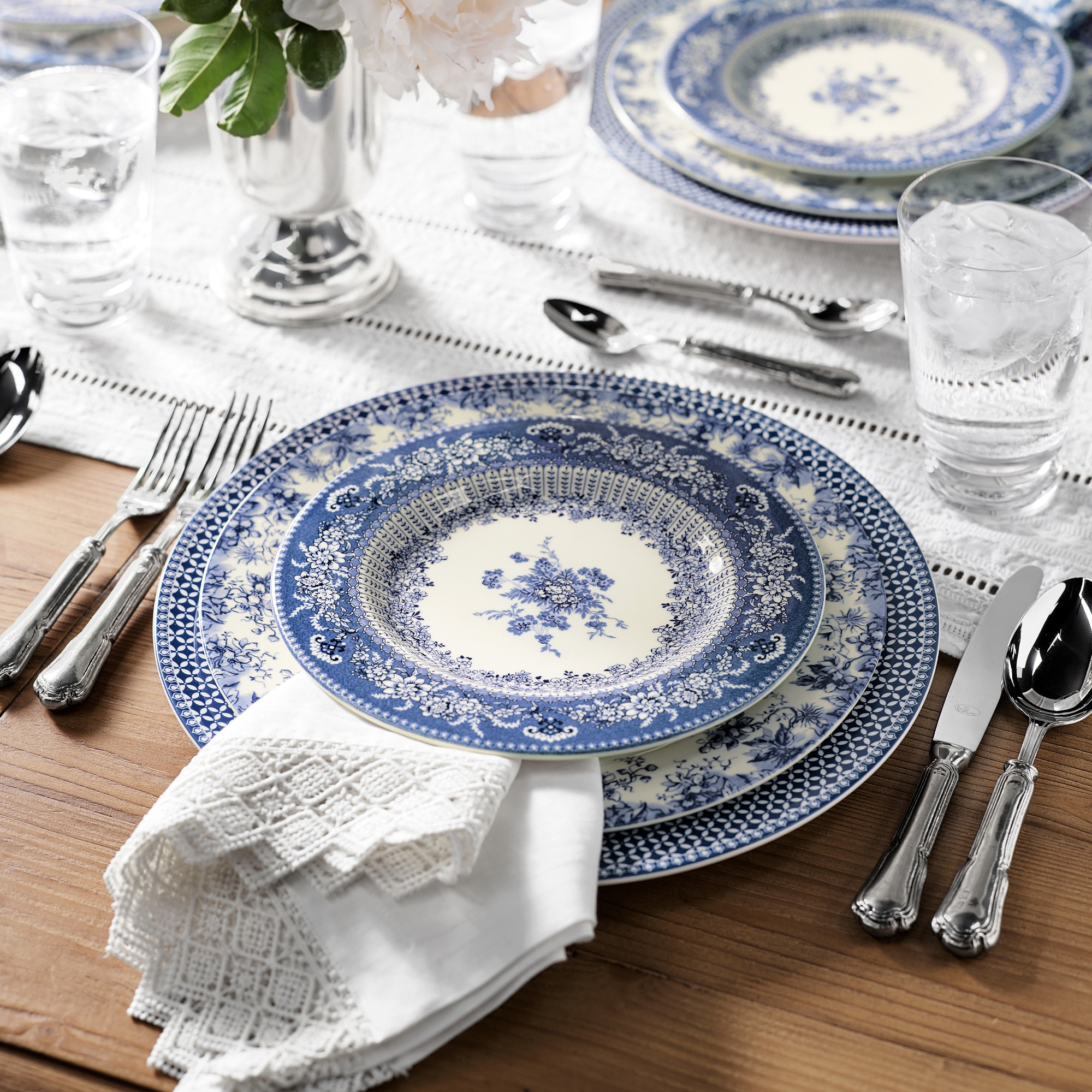 English Floral Dinner Plates