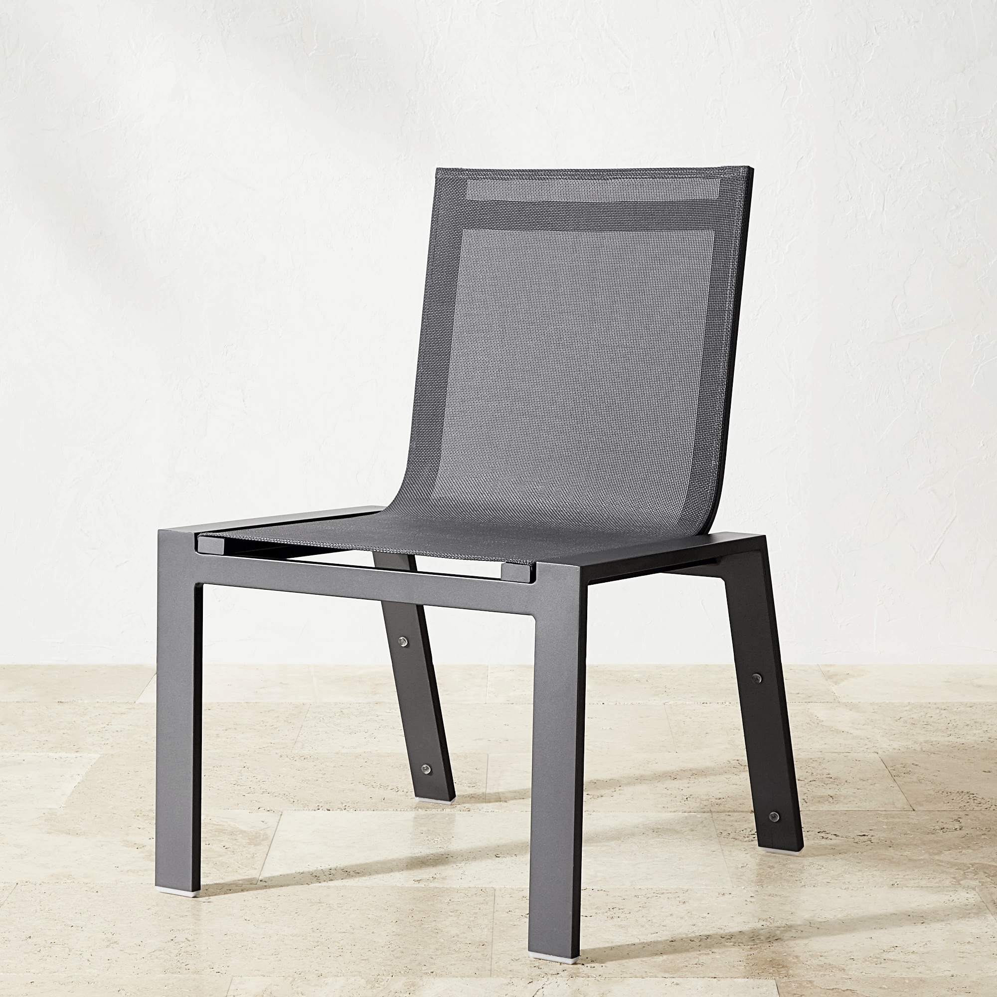 Santa Barbara Slate Outdoor Metal Dining Table & Dining Chairs (84