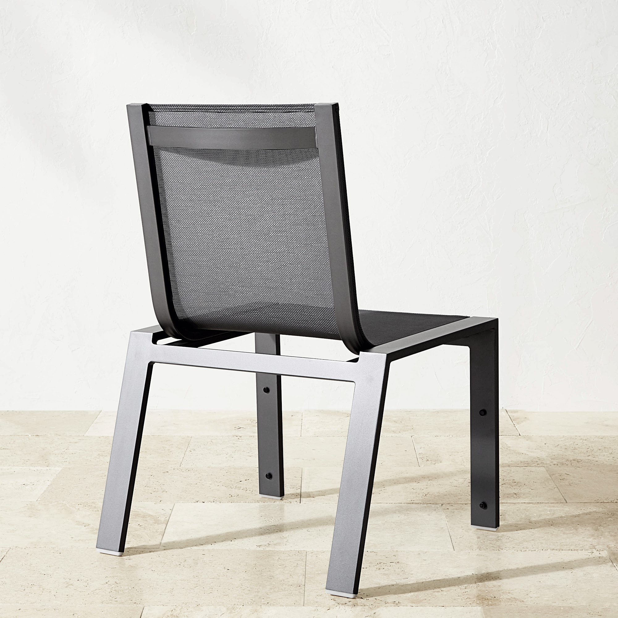 Santa Barbara Slate Outdoor Metal Dining Table & Dining Chairs (84