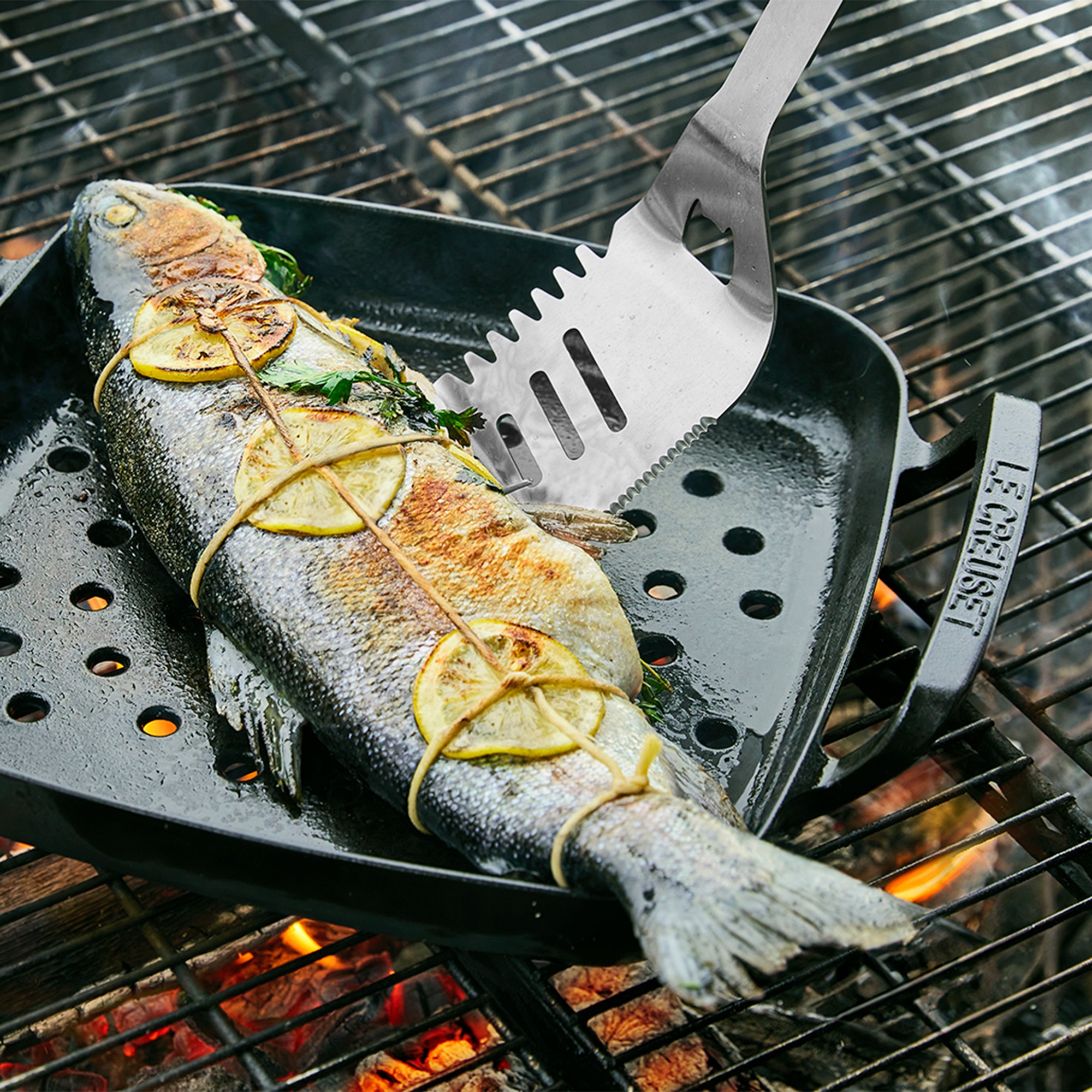 Le Creuset Alpine Outdoor Enameled Cast Iron Grill Basket, 12