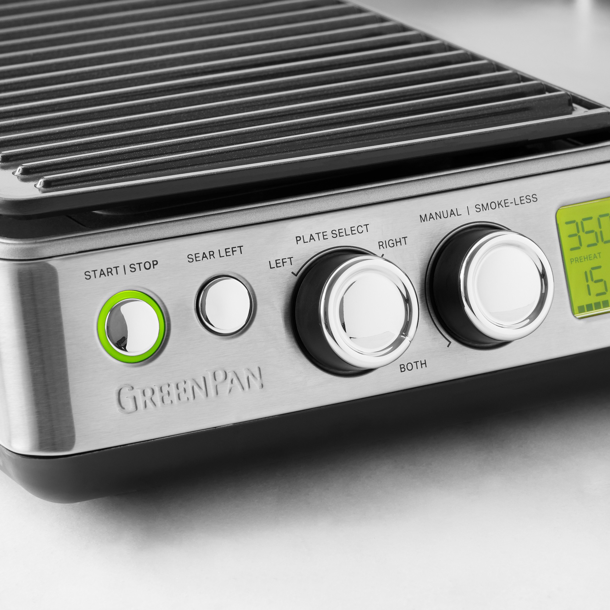 GreenPan™ Premiere Smoke-Less Grill & Griddle with Ceramic Nonstick Coating