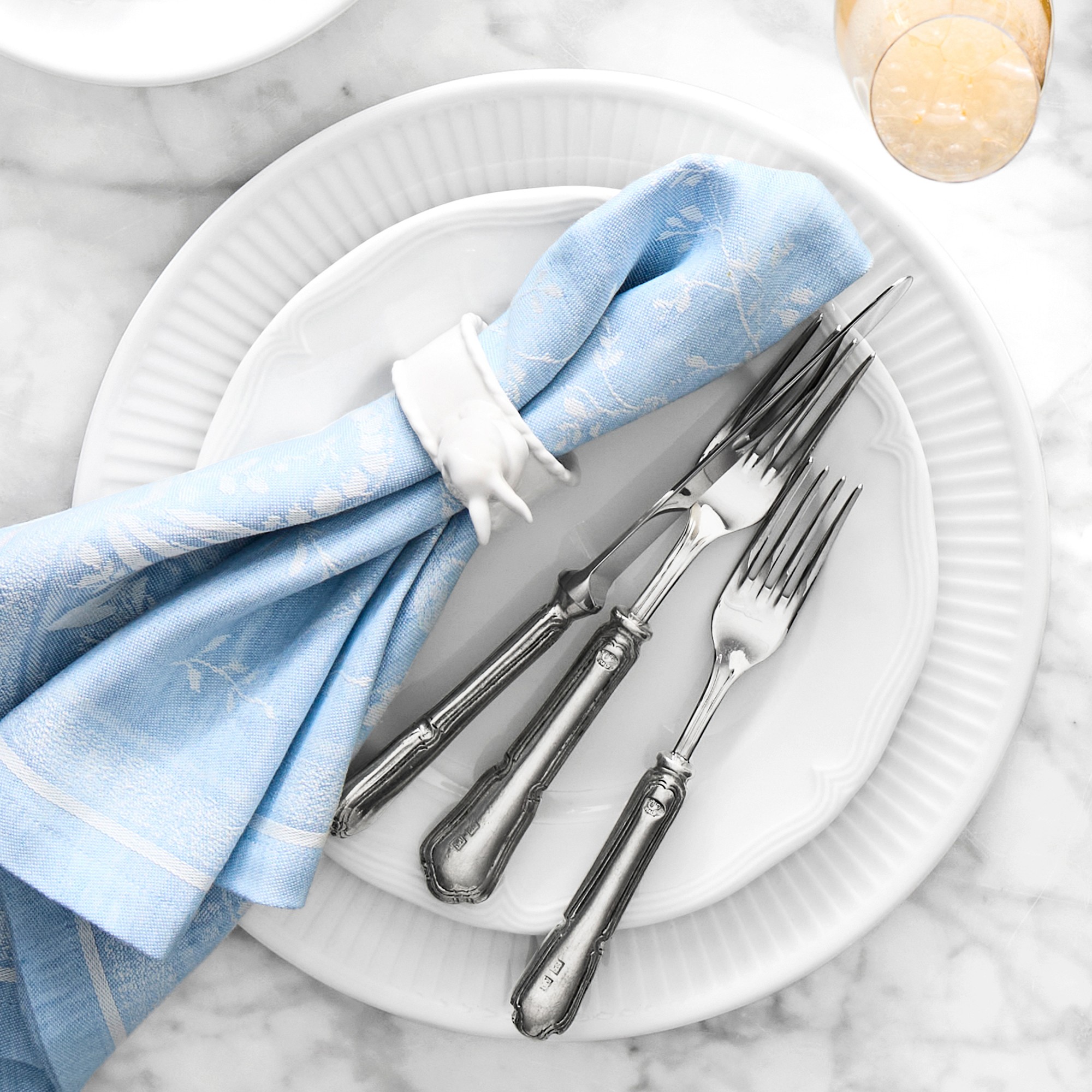 Pillivuyt Plisse Porcelain Dinner Plates