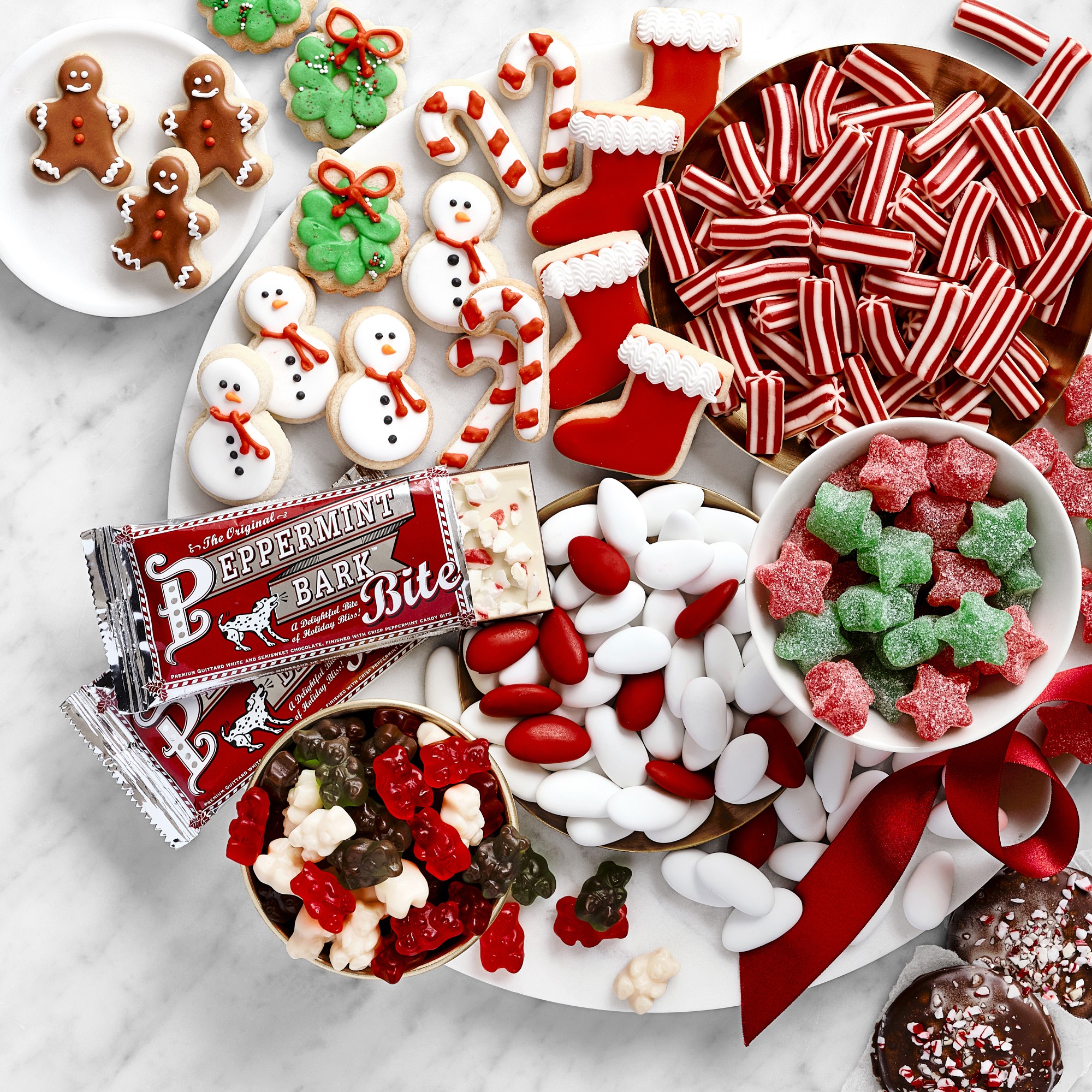 Williams Sonoma Peppermint Bark Bites, Set of 4