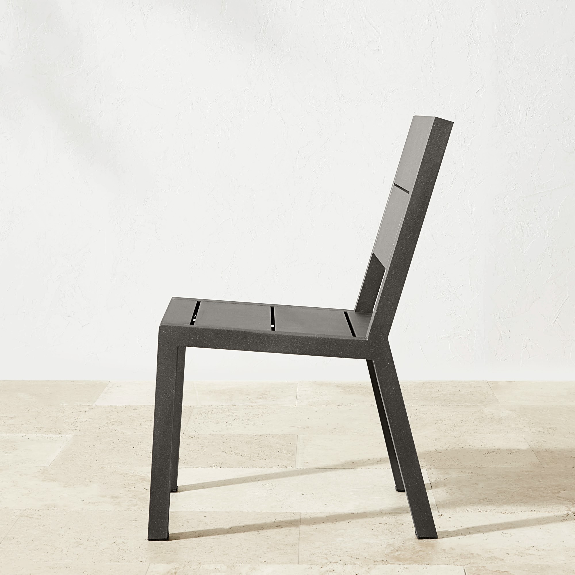 Larnaca Outdoor Slate Grey Metal Dining Side Chair