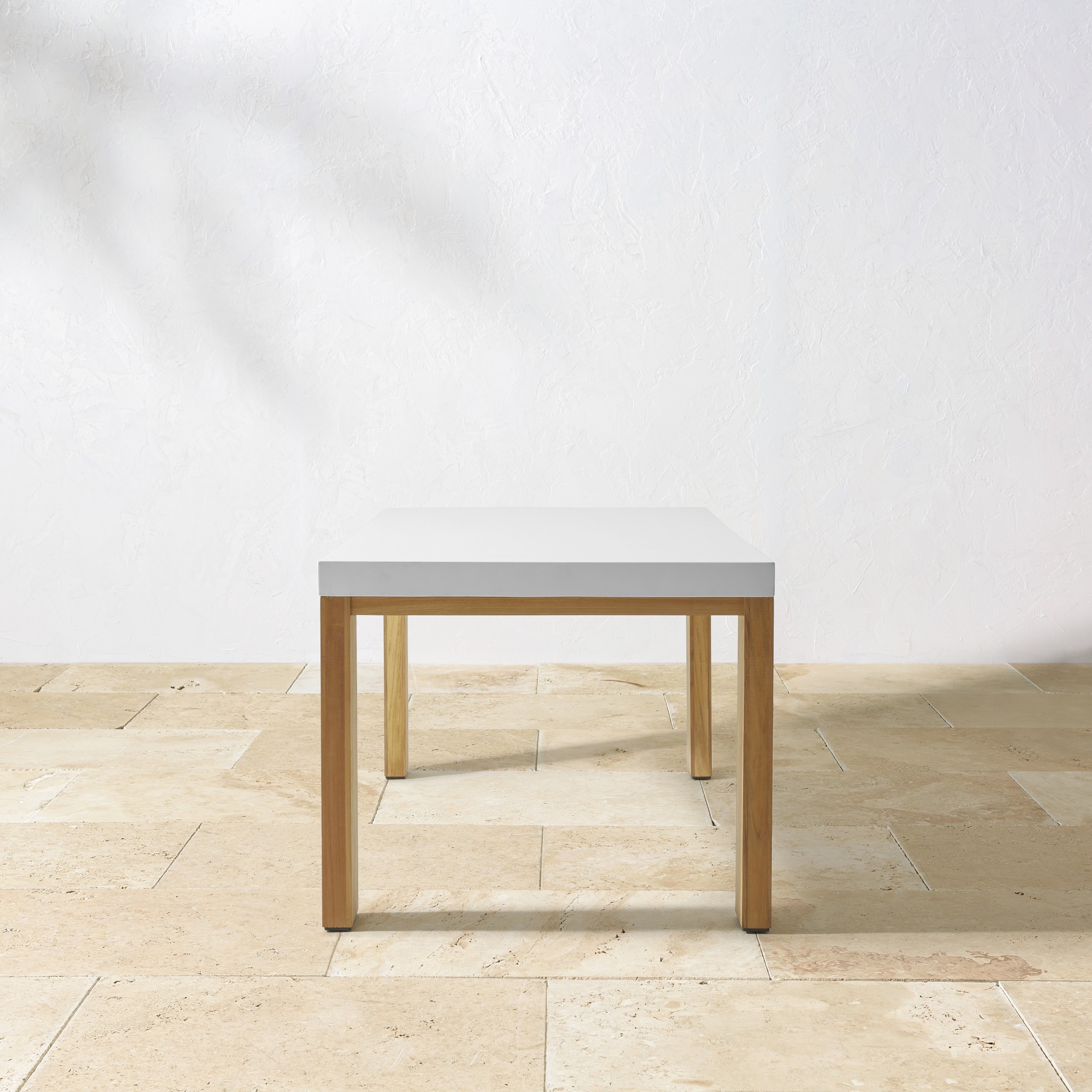 Larnaca Outdoor Teak Fiberstone Dining Table (96