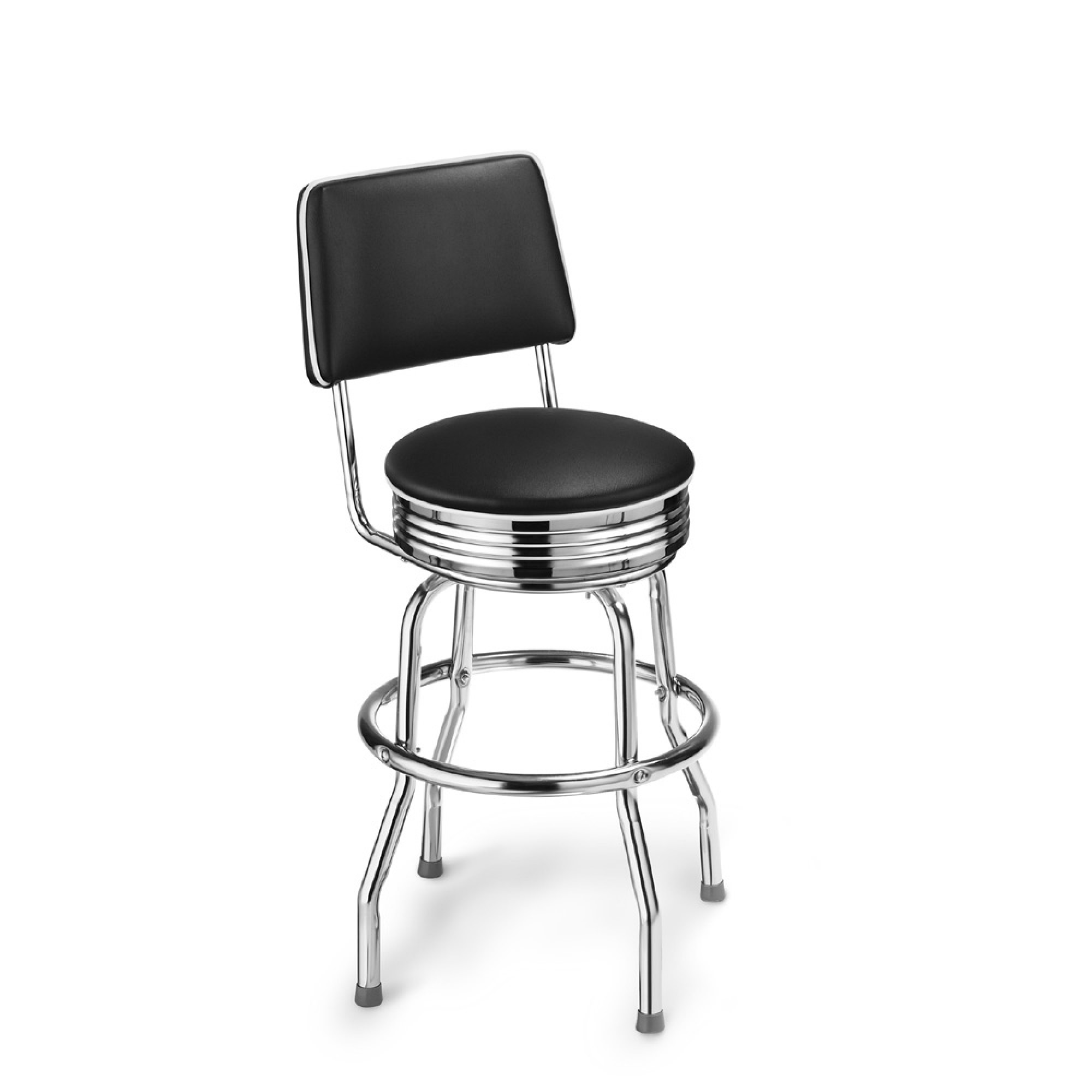 Upholstered Cushion-Back Diner Stool