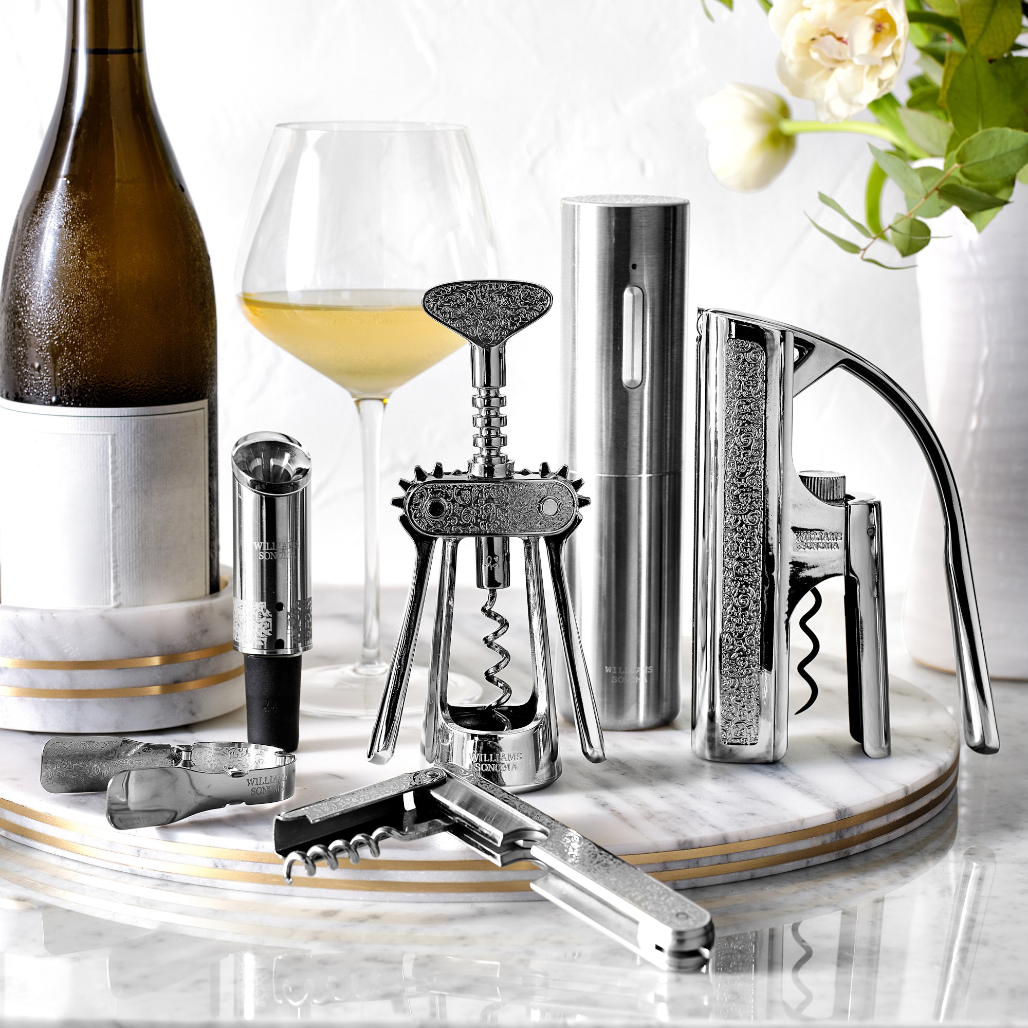 Marble & Brass Wine Coaster