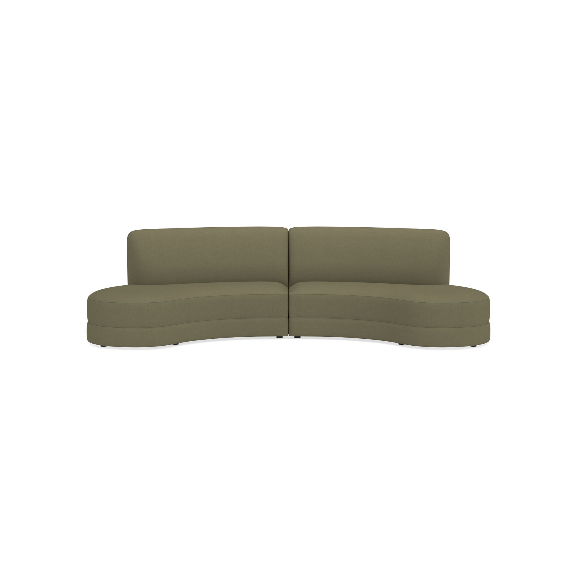 Capri 2-Piece Bumper Armless Sectional (132