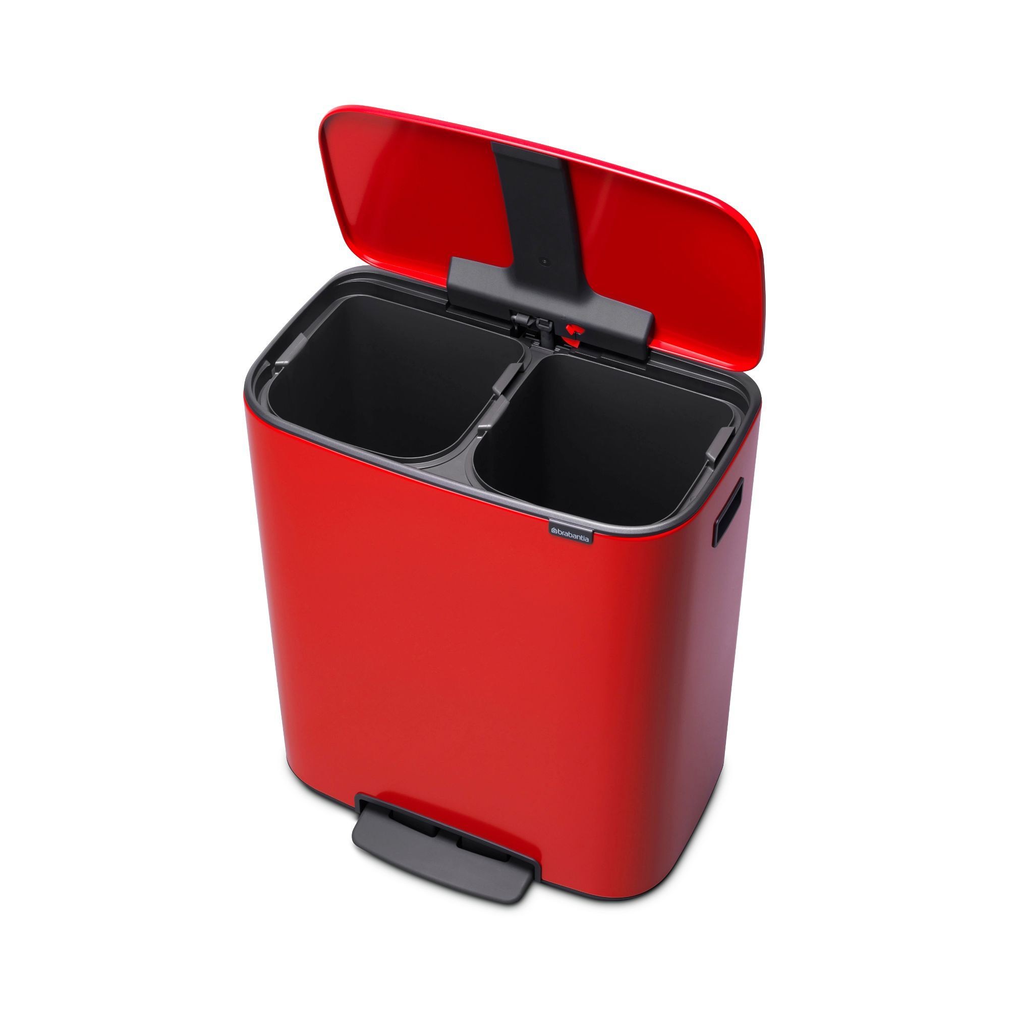 Brabantia Bo Step On Dual Compartment Recycling Trash Can, 2 x 8 Gallon