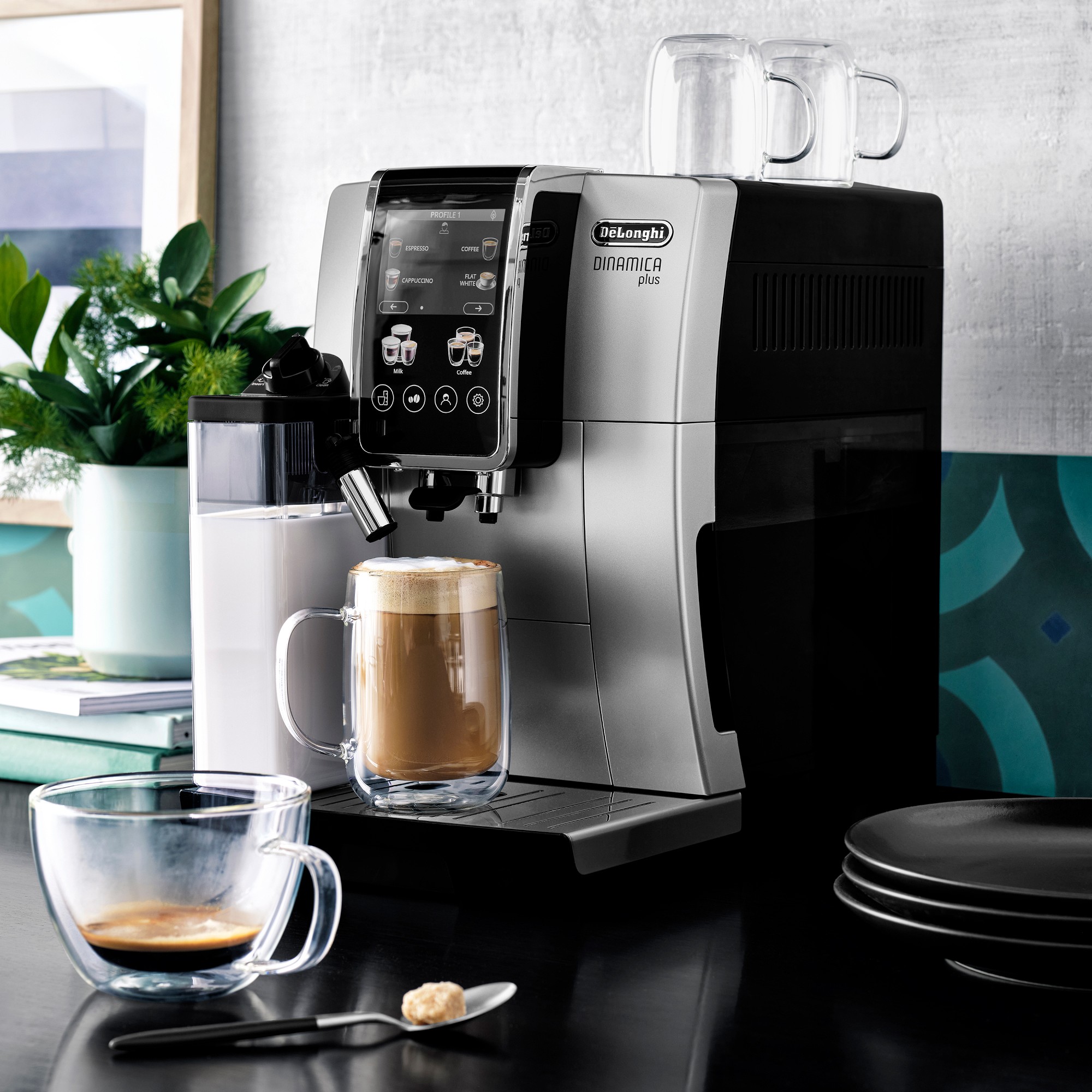 De'Longhi Dinamica Plus Fully Automatic Espresso Machine, Silver
