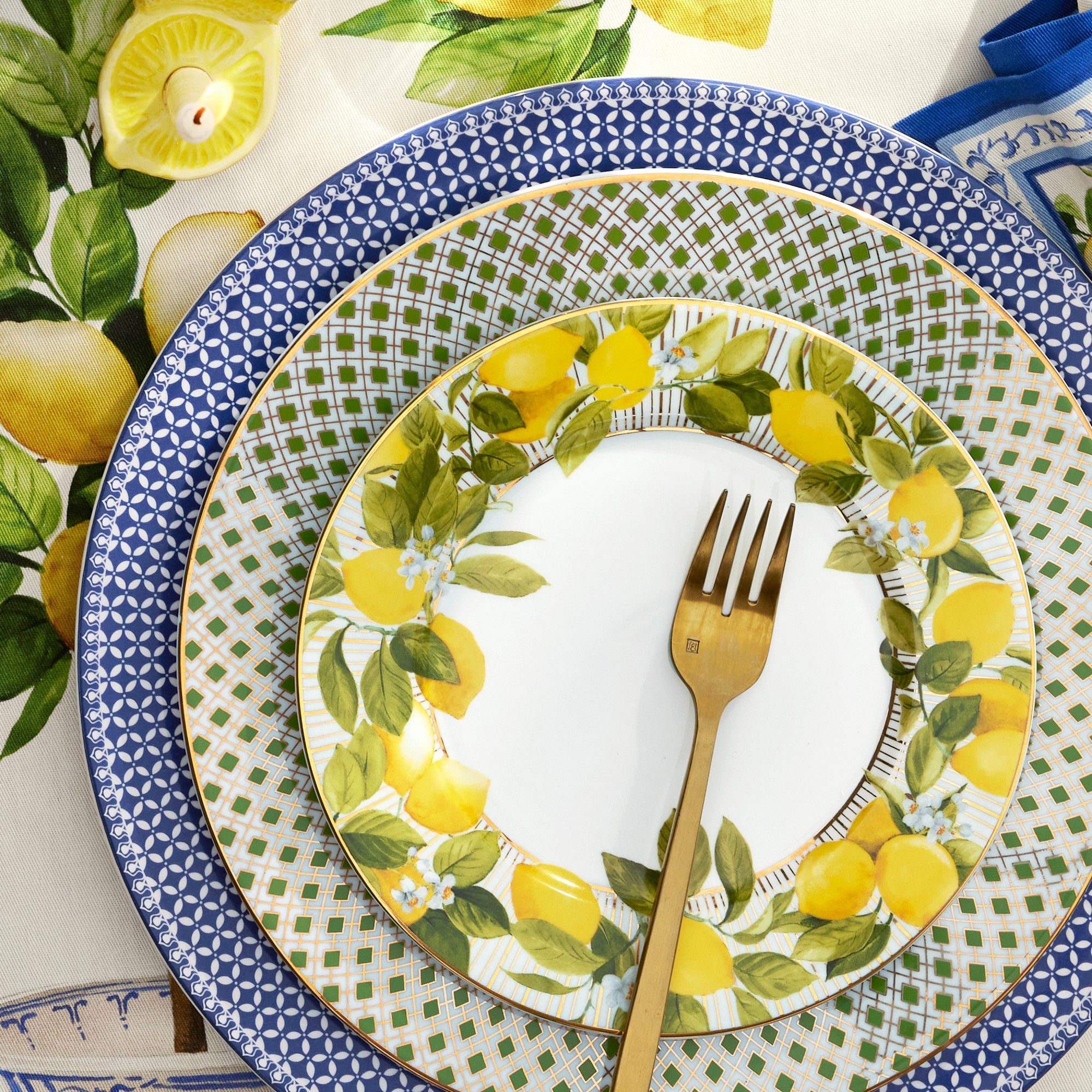 English Floral Geo Charger