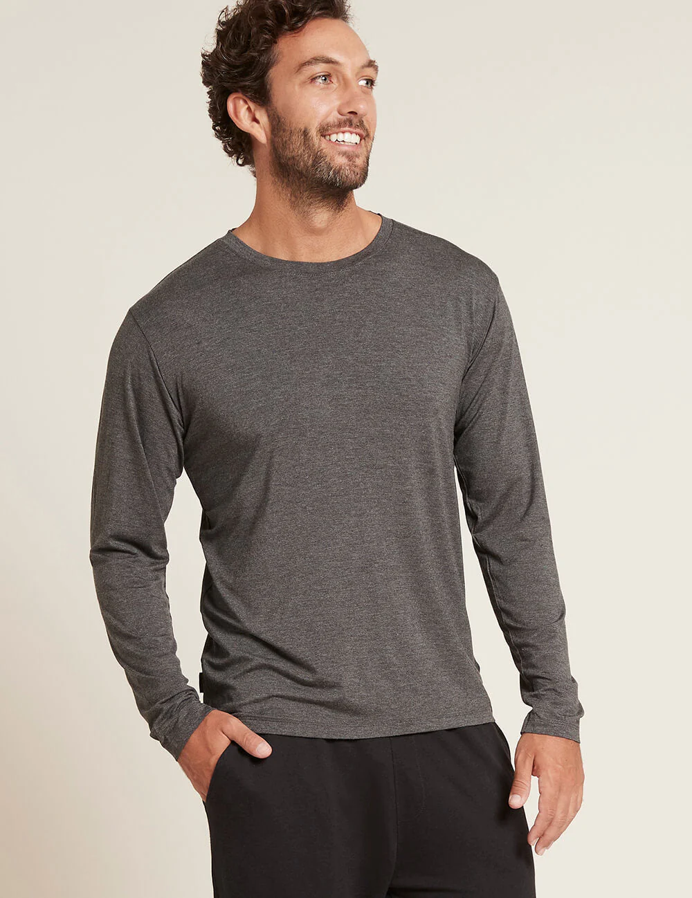Men's Base Layer Long Sleeve Crew Neck T-Shirt - Dark Marl