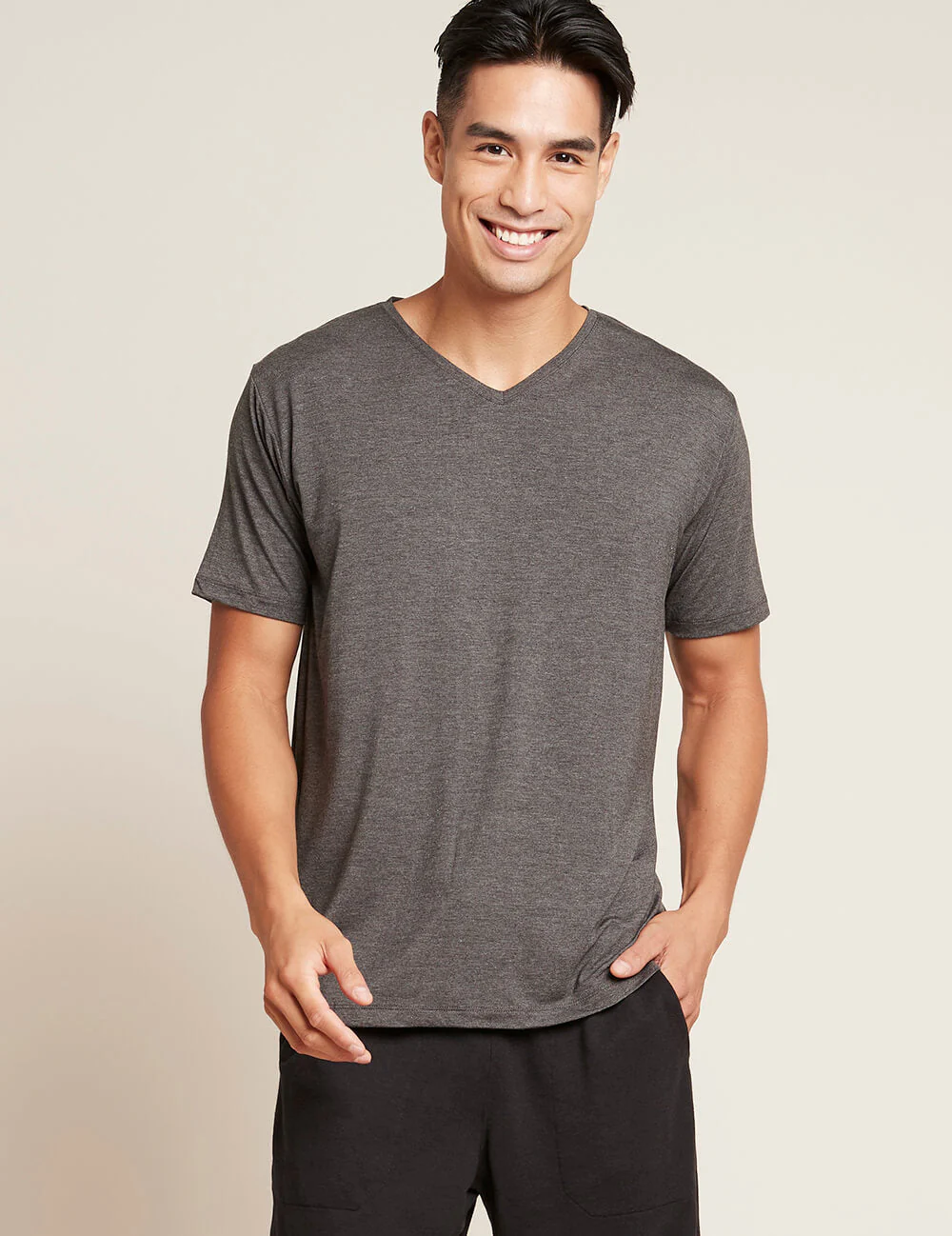 Men's Base Layer V-Neck T-Shirt - Dark Marl