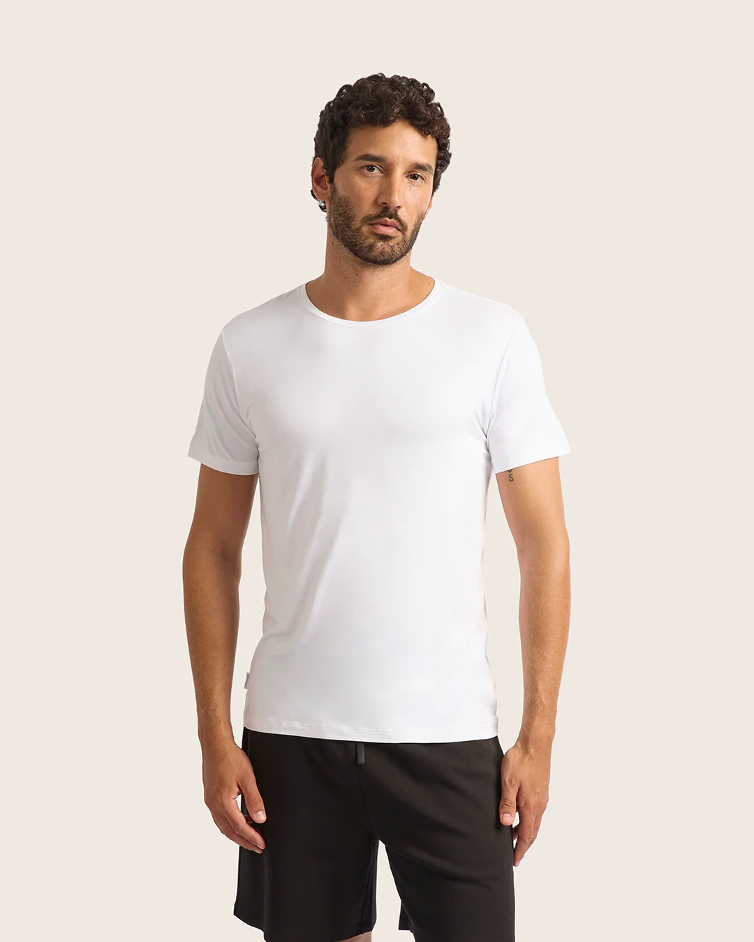 Men's Base Layer Crew Neck T-Shirt - White