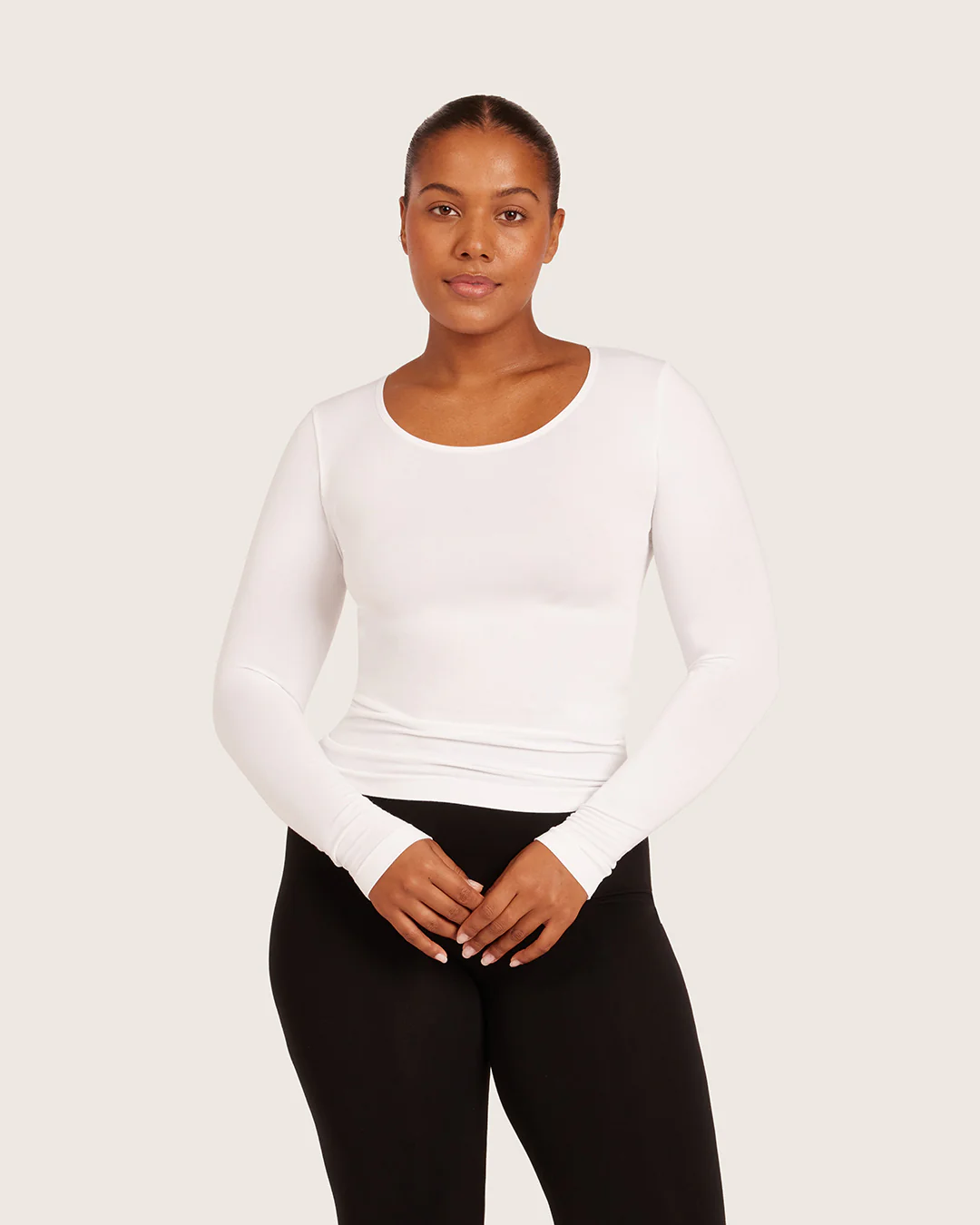 Women's Base Layer Long Sleeve Top - White