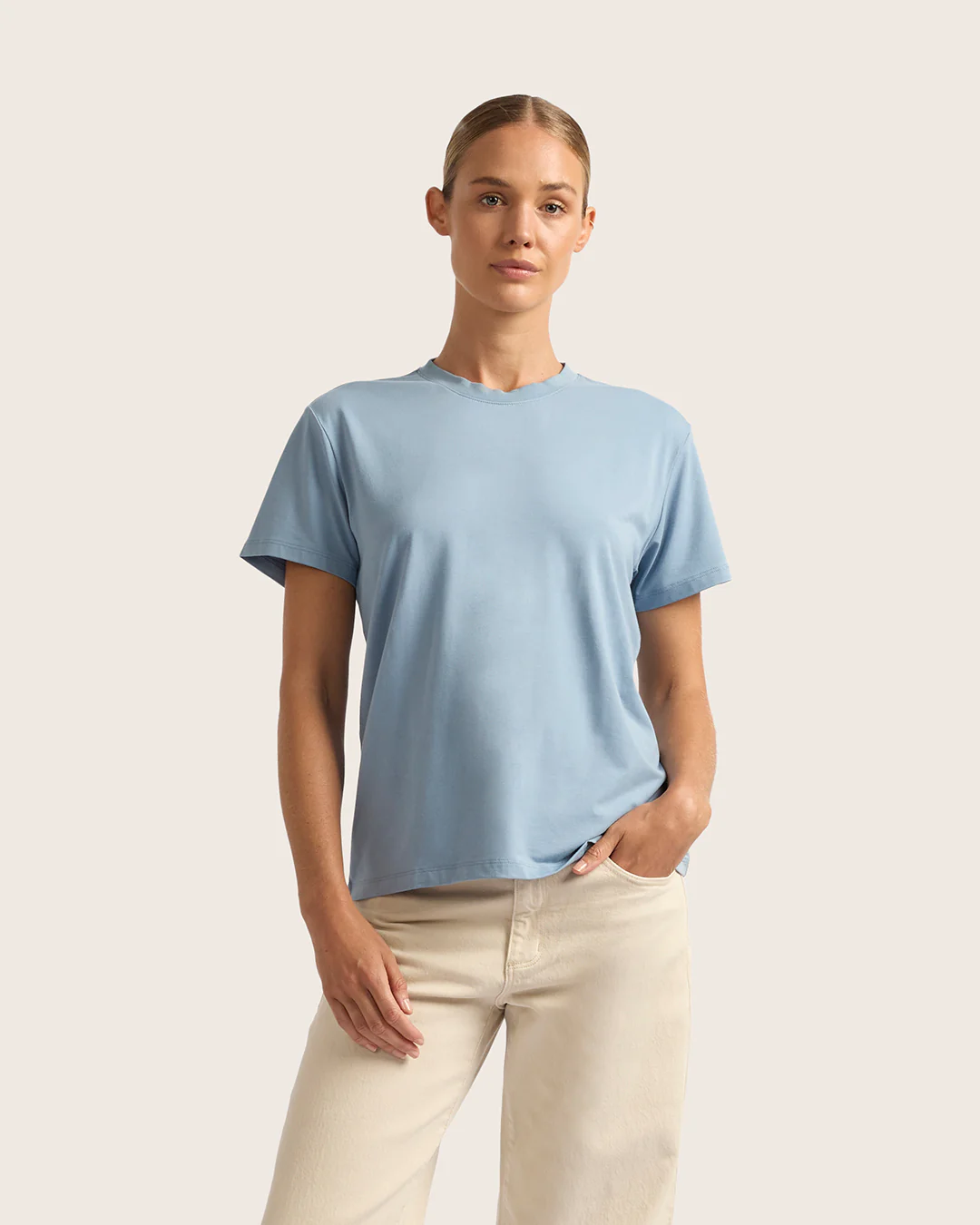 Women's Classic Crew Neck T-Shirt - Sky Blue