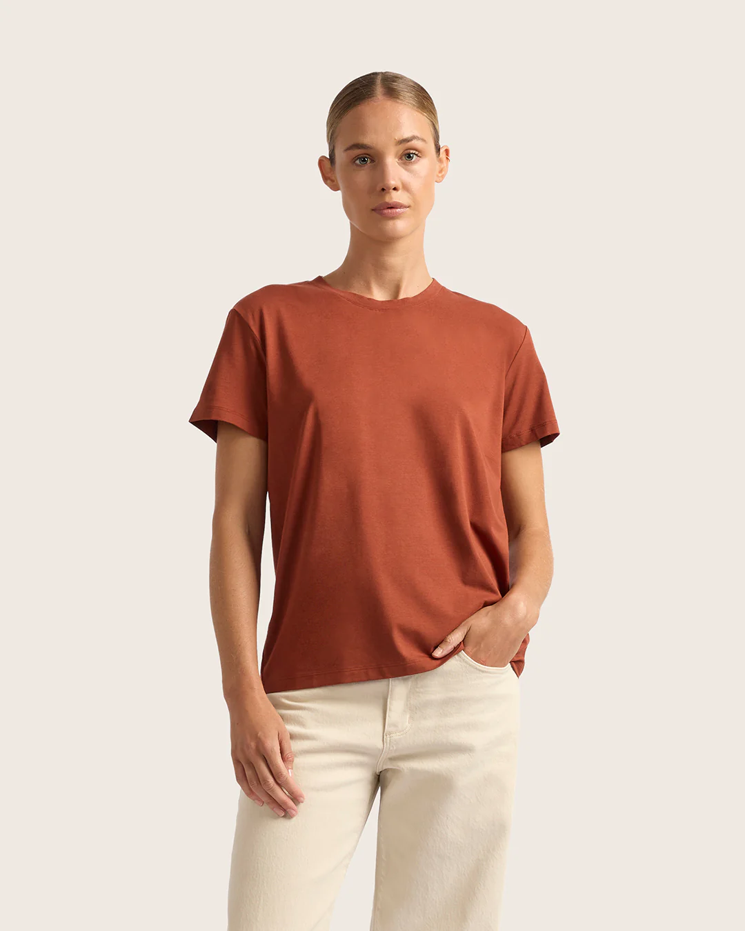 Women's Classic Crew Neck T-Shirt - Rust