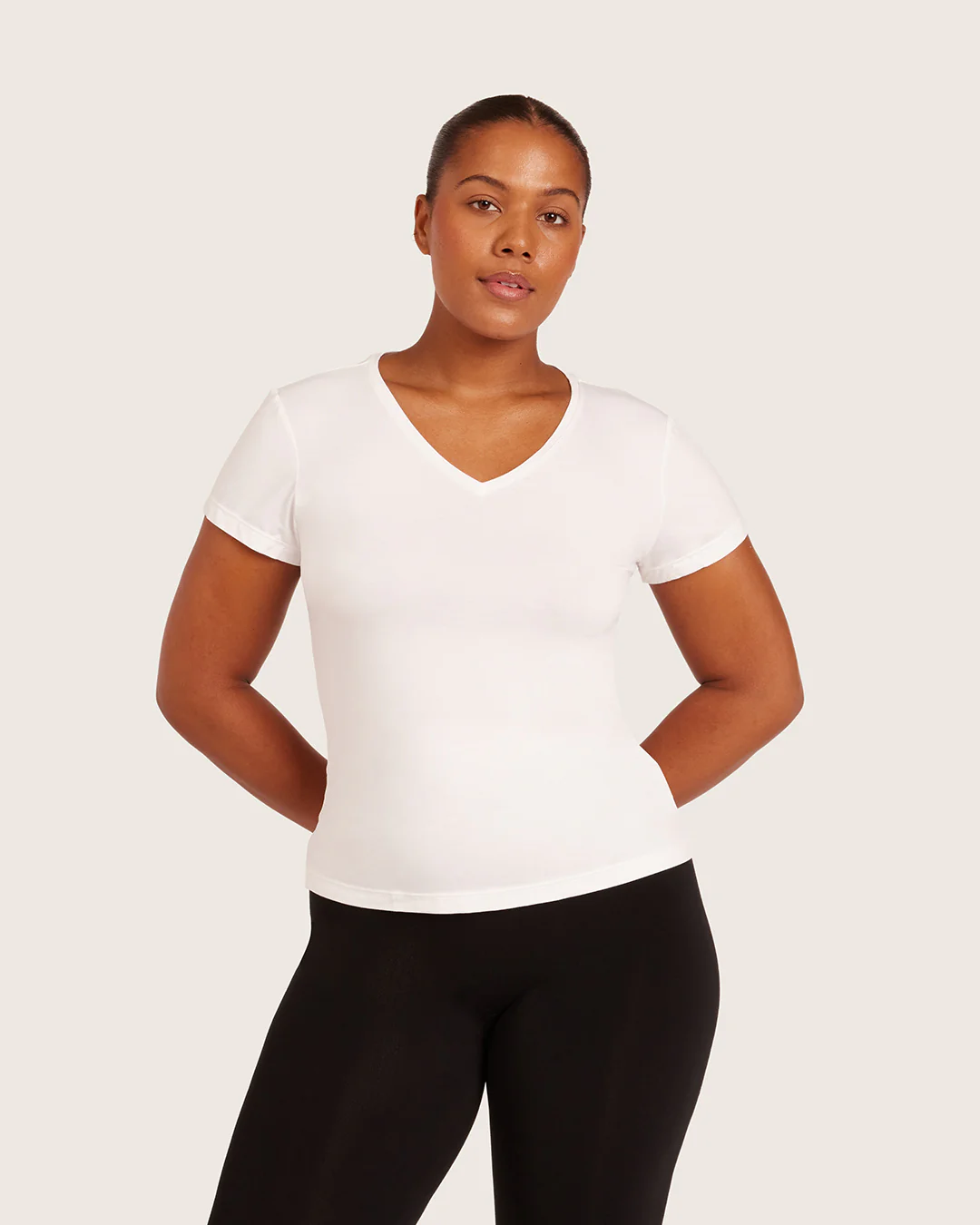 Women's Base Layer V-Neck T-Shirt - White