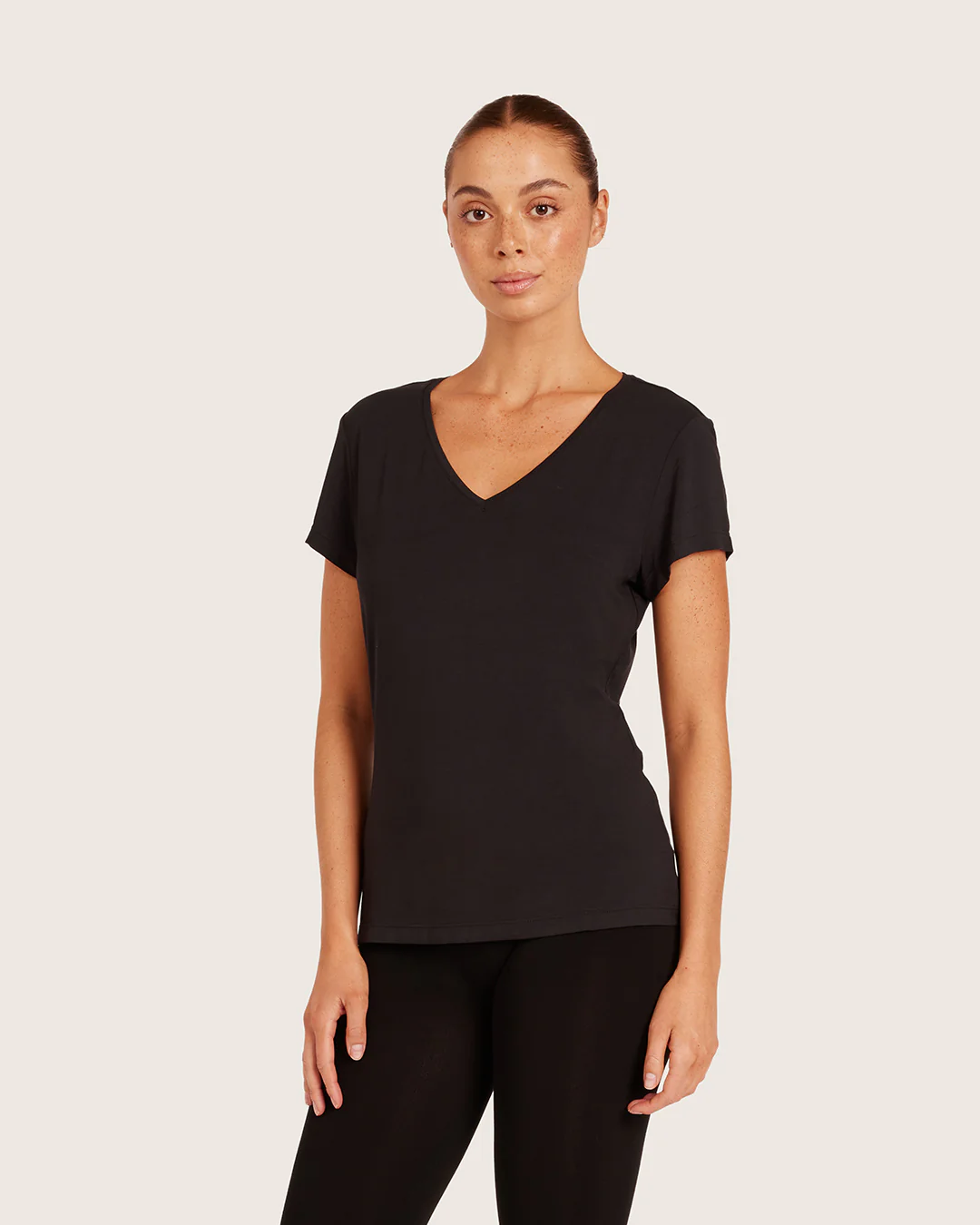 Women's Base Layer V-Neck T-Shirt - Black