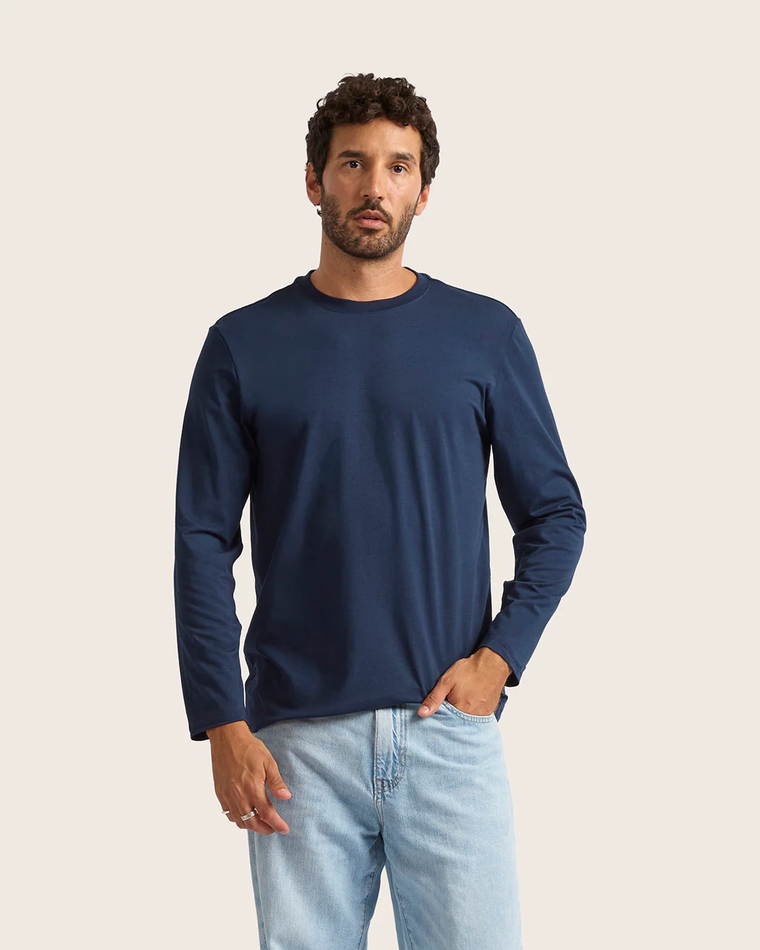 Men's Classic Long Sleeve T-Shirt - Navy