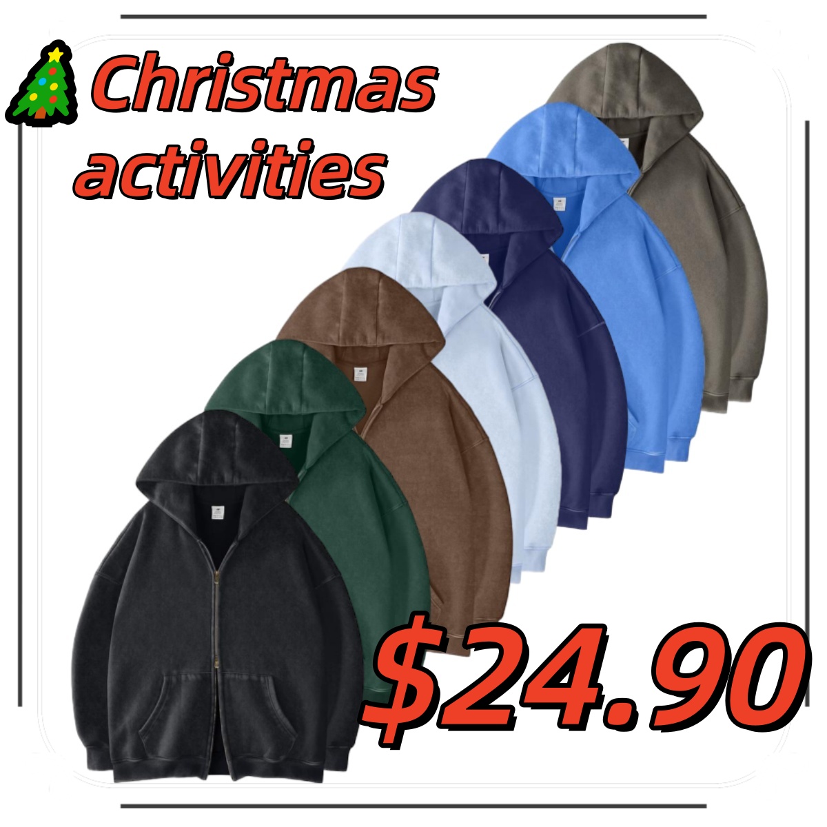 🎄Christmas promotion🎄Men's oversized acid-washed hoodie