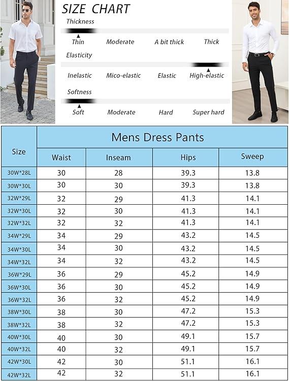 🎄Christmas Sale🎄Men's classic stretch flat-front dress trousers, wrinkle-free premium casual trousers