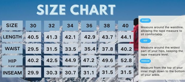 Men's Winter Pants 5 Zip Pockets Snow Ski Pants Fleece Lined Water Resistant Hiking Pants FallFreshness Outdoorfun