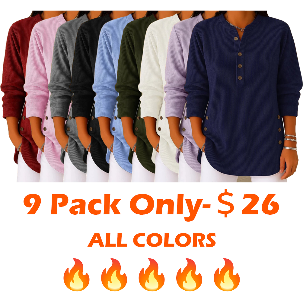 🏆Flash Sale⚡ 50K+ SOLD! 🔥 Women's Solid Color Crew Neck Long Sleeve Casual Loose Knit Pullover  | Almost Gone⚡