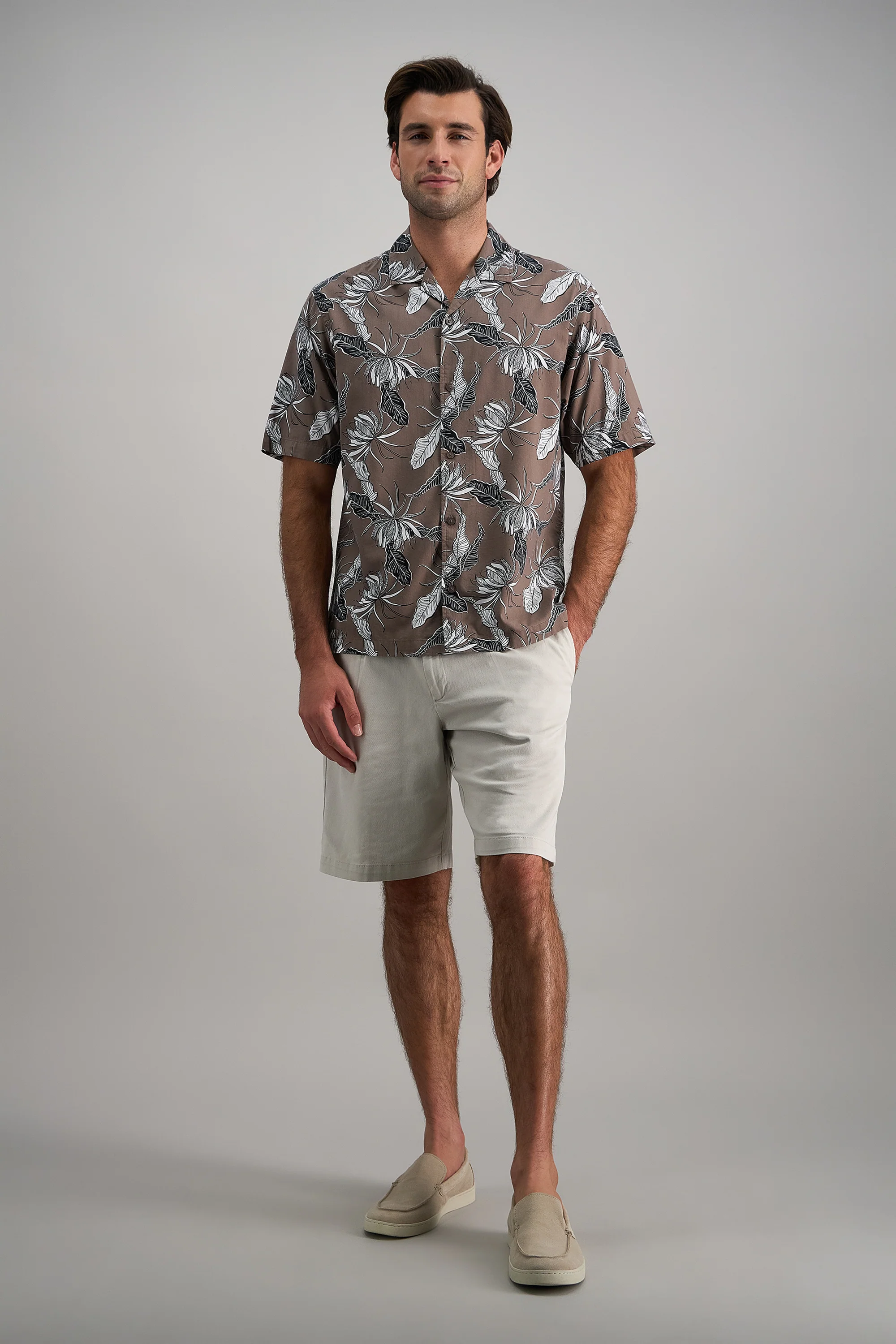 Short Sleeve Camp Shirt - Brown