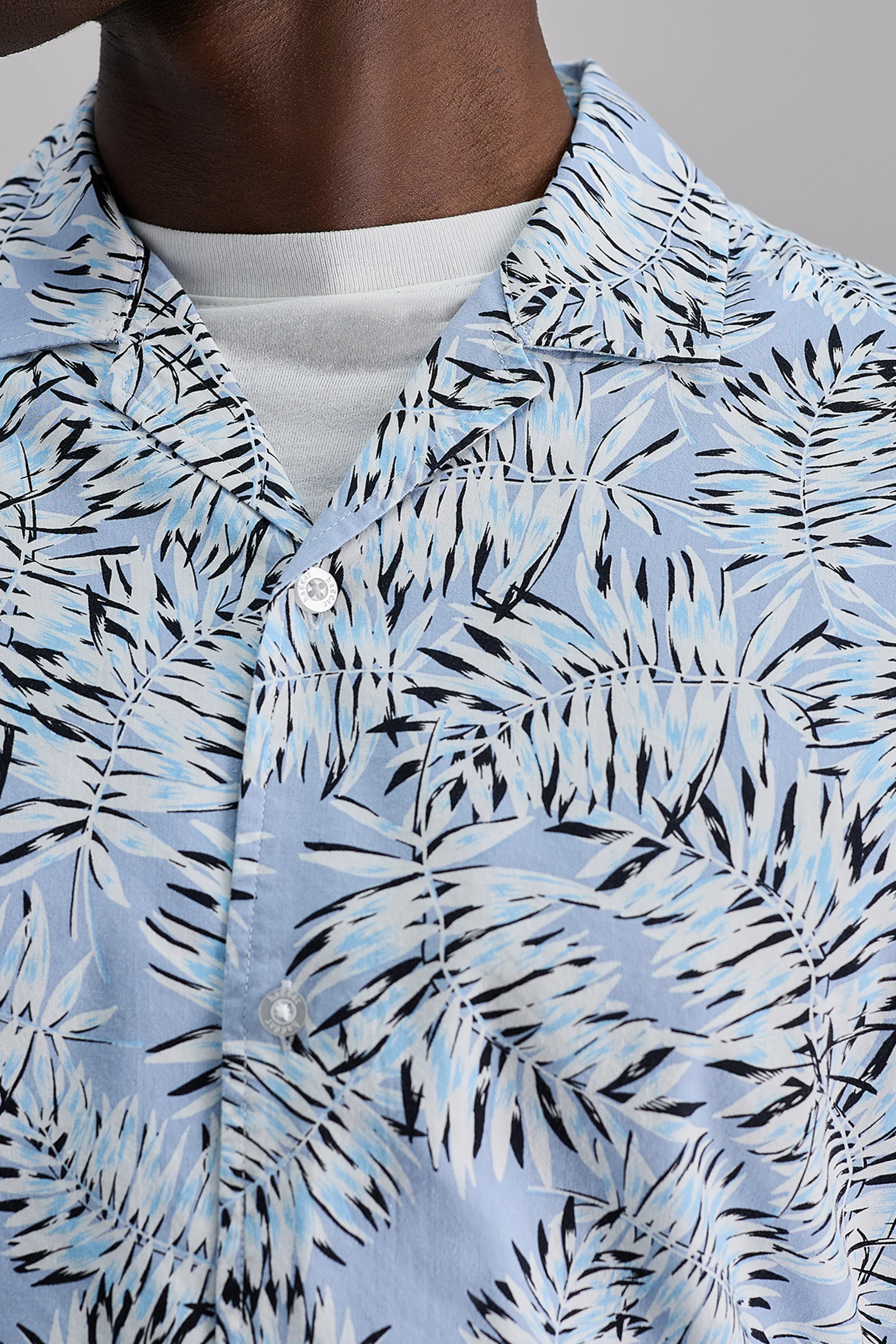 Short Sleeve Camp Shirt - Light Blue