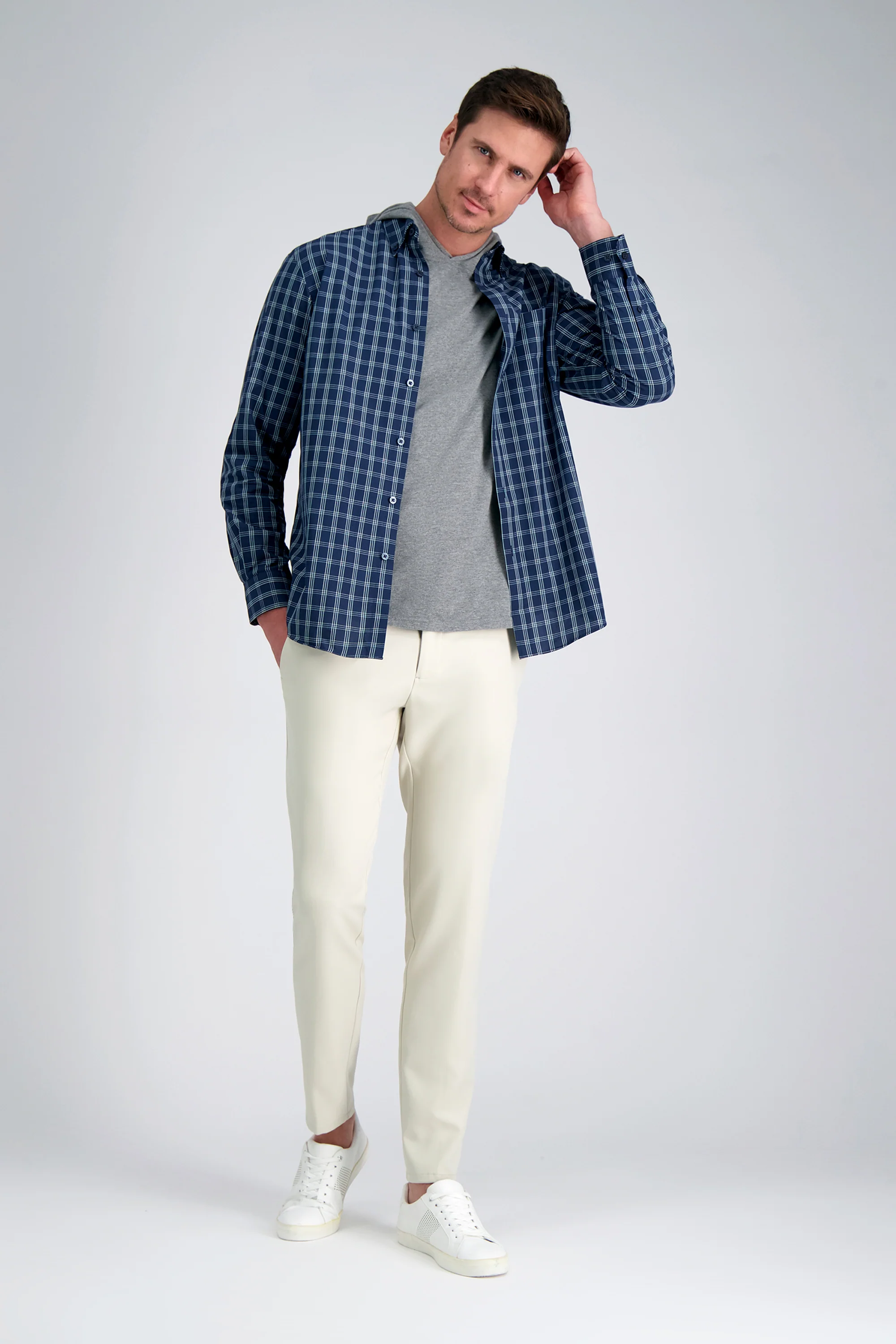 Life Long Sleeve Poplin Shirt - Navy