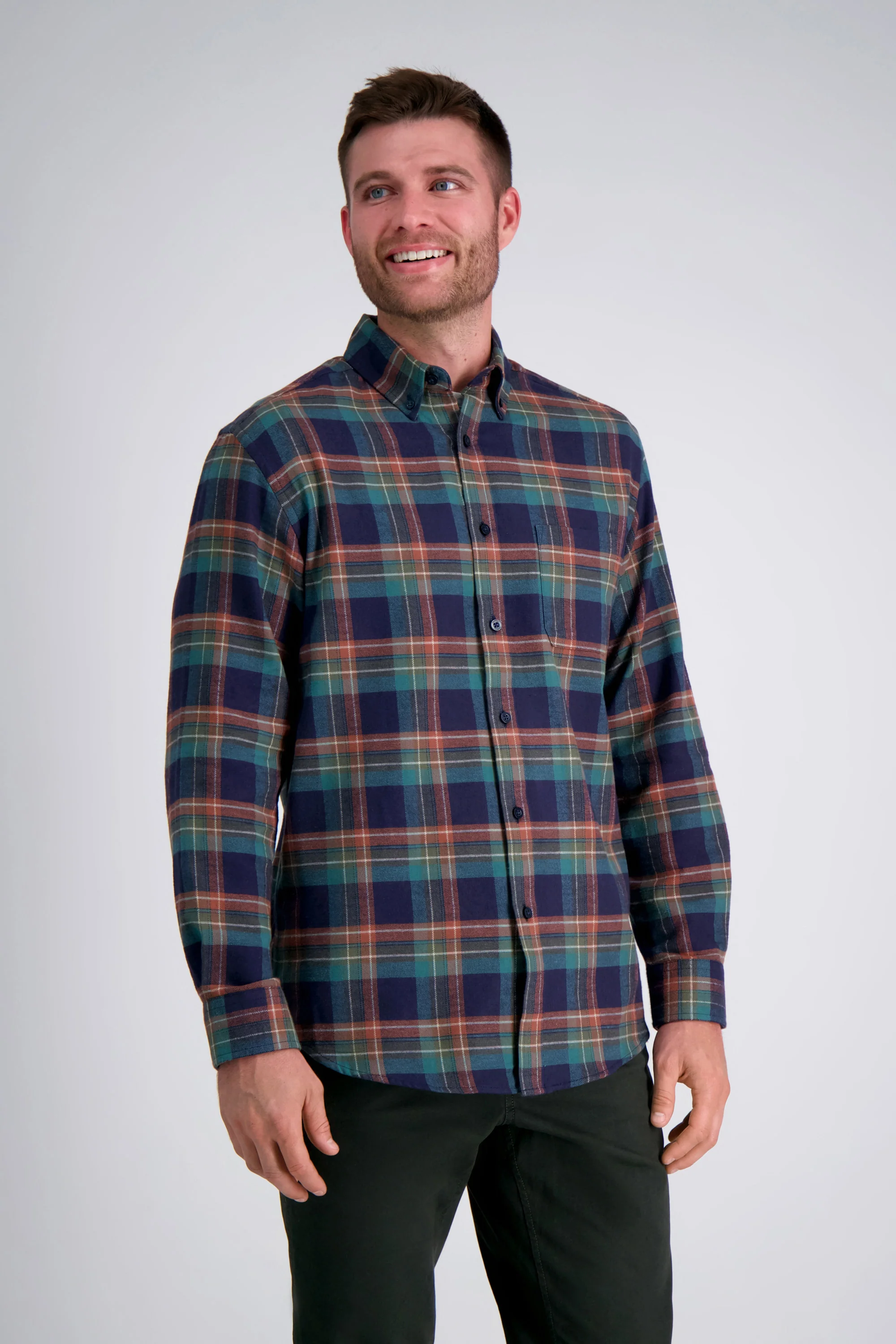 Long Flannel Plaid Shirt