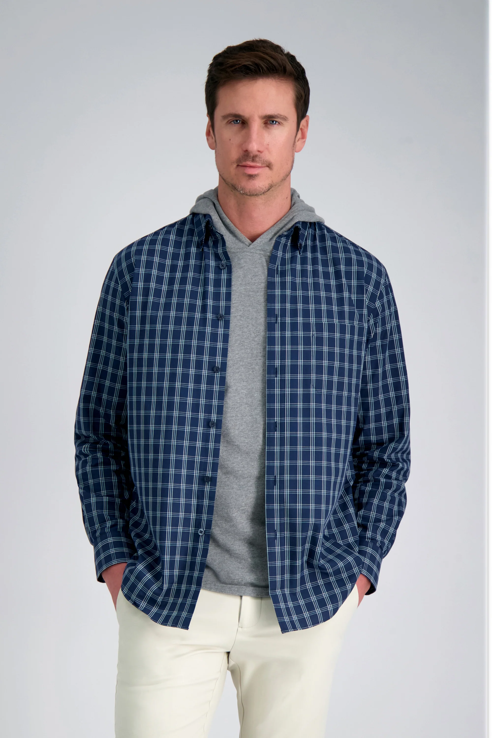 Life Long Sleeve Poplin Shirt - Navy