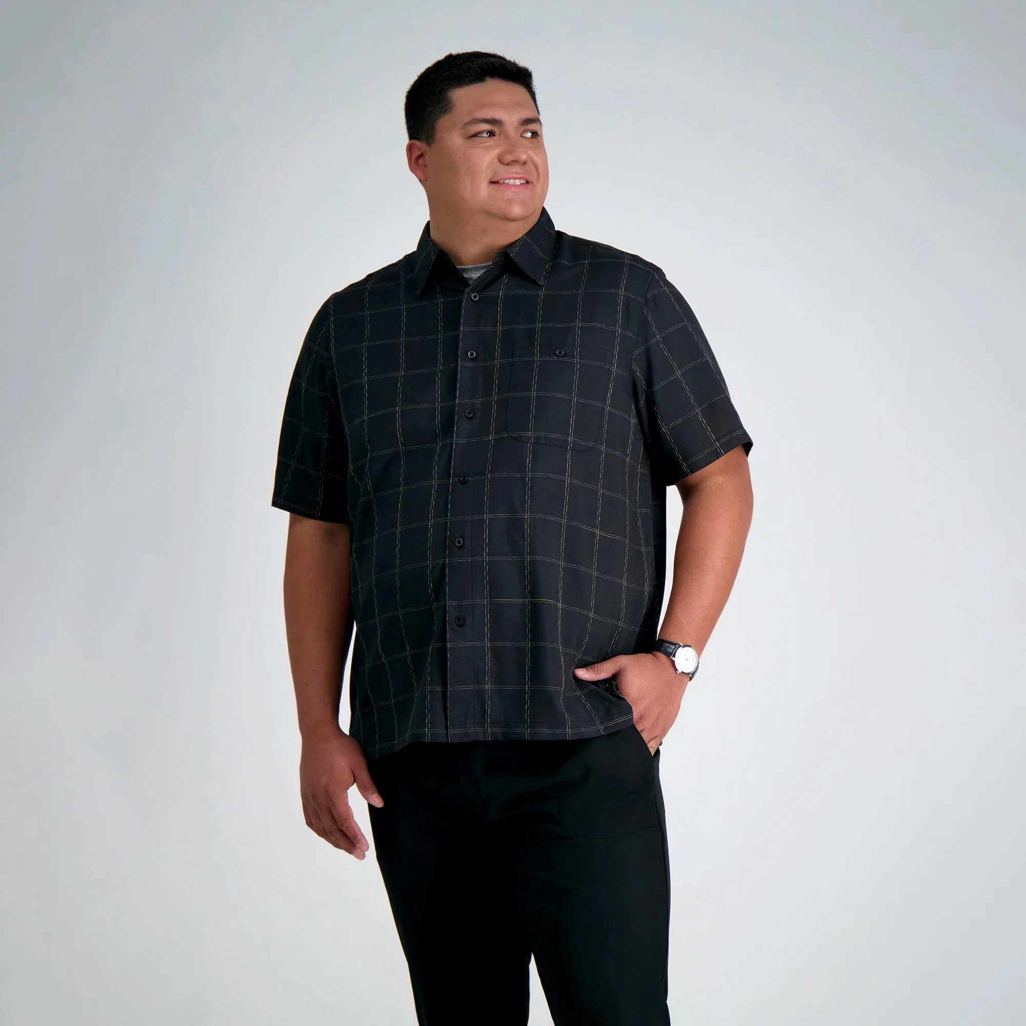 Big & Tall Short Sleeve Plaid Shirt