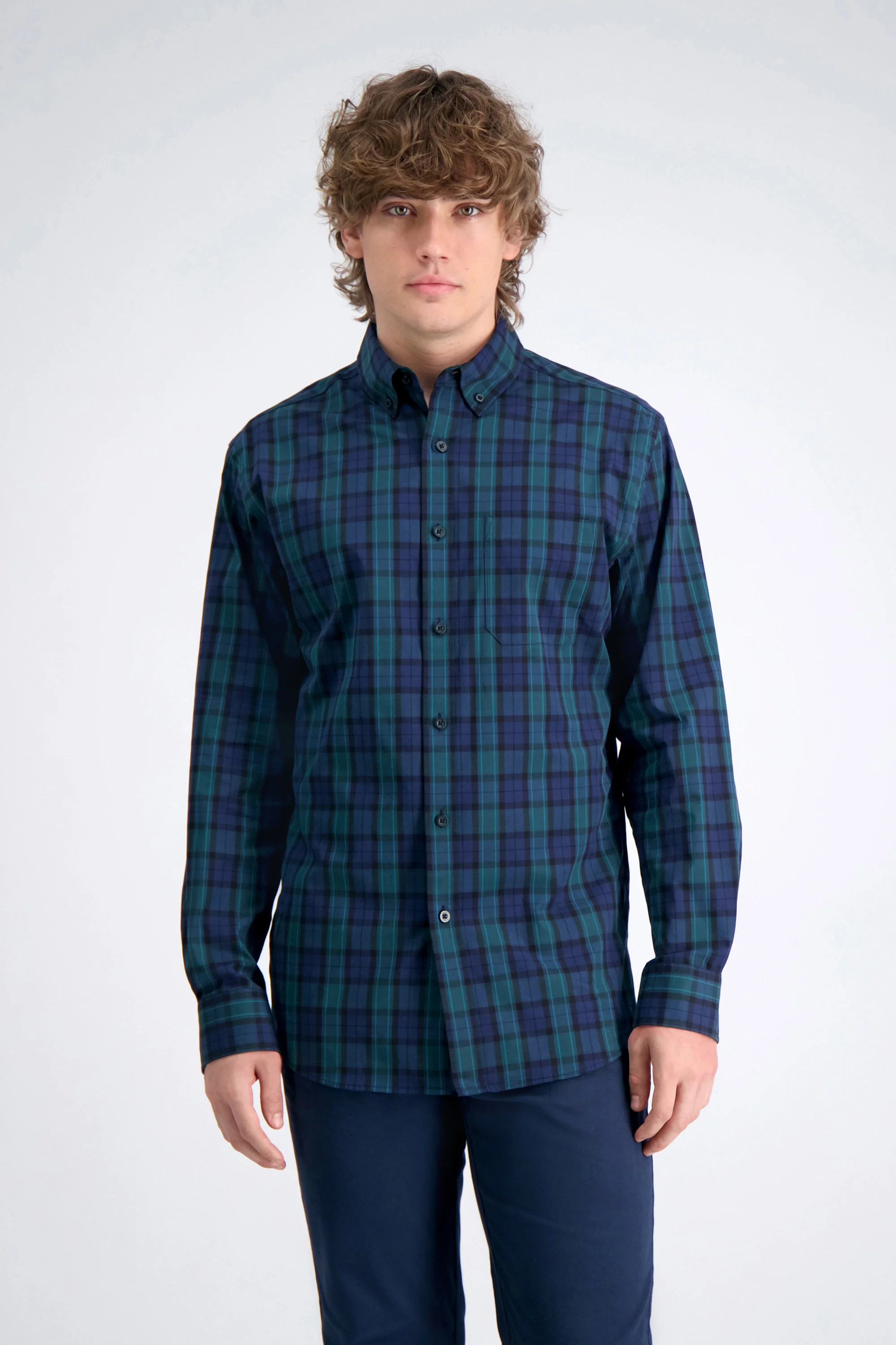 Long Sleeve Poplin Shirt - Navy