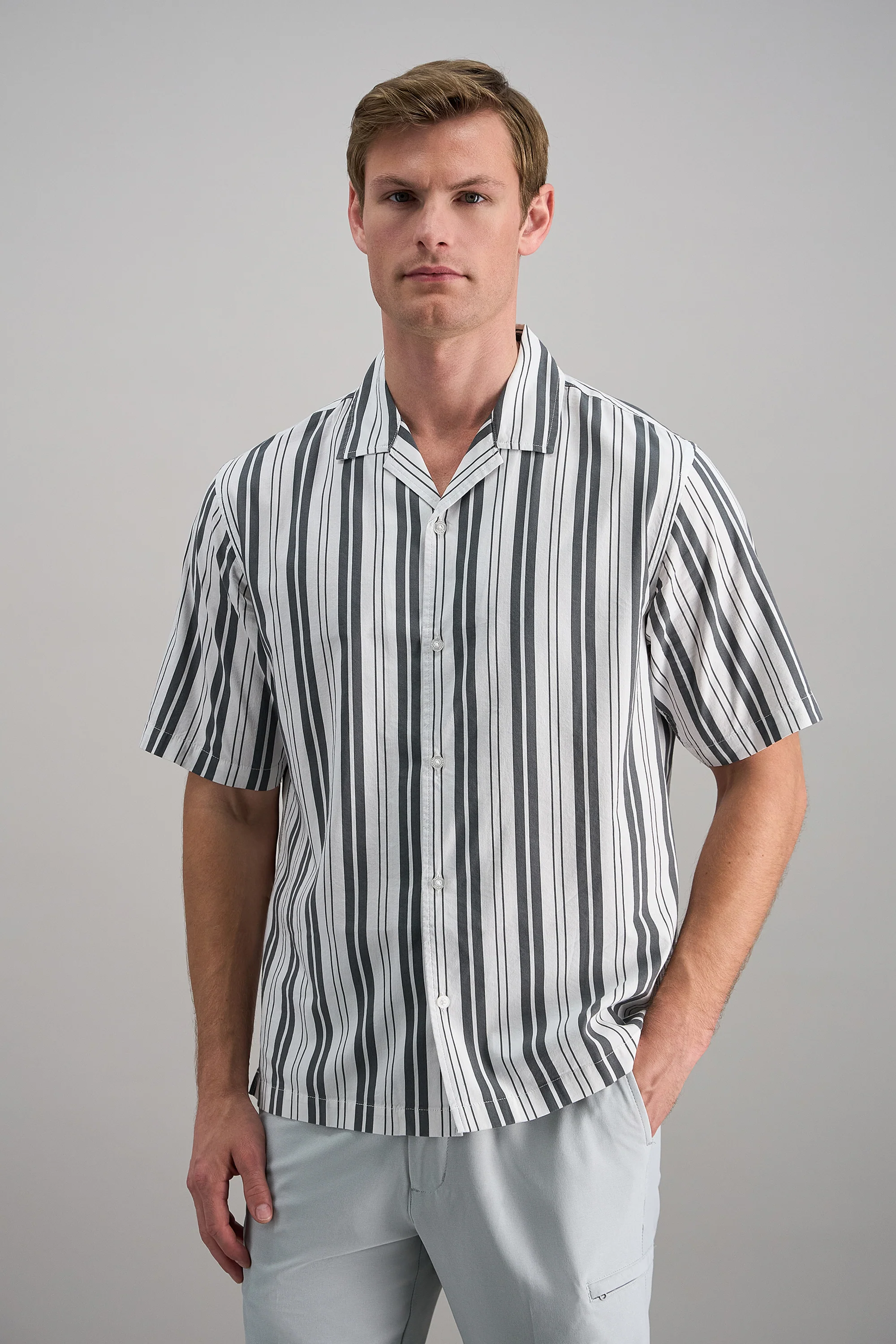 Short Sleeve Camp Shirt - Grey