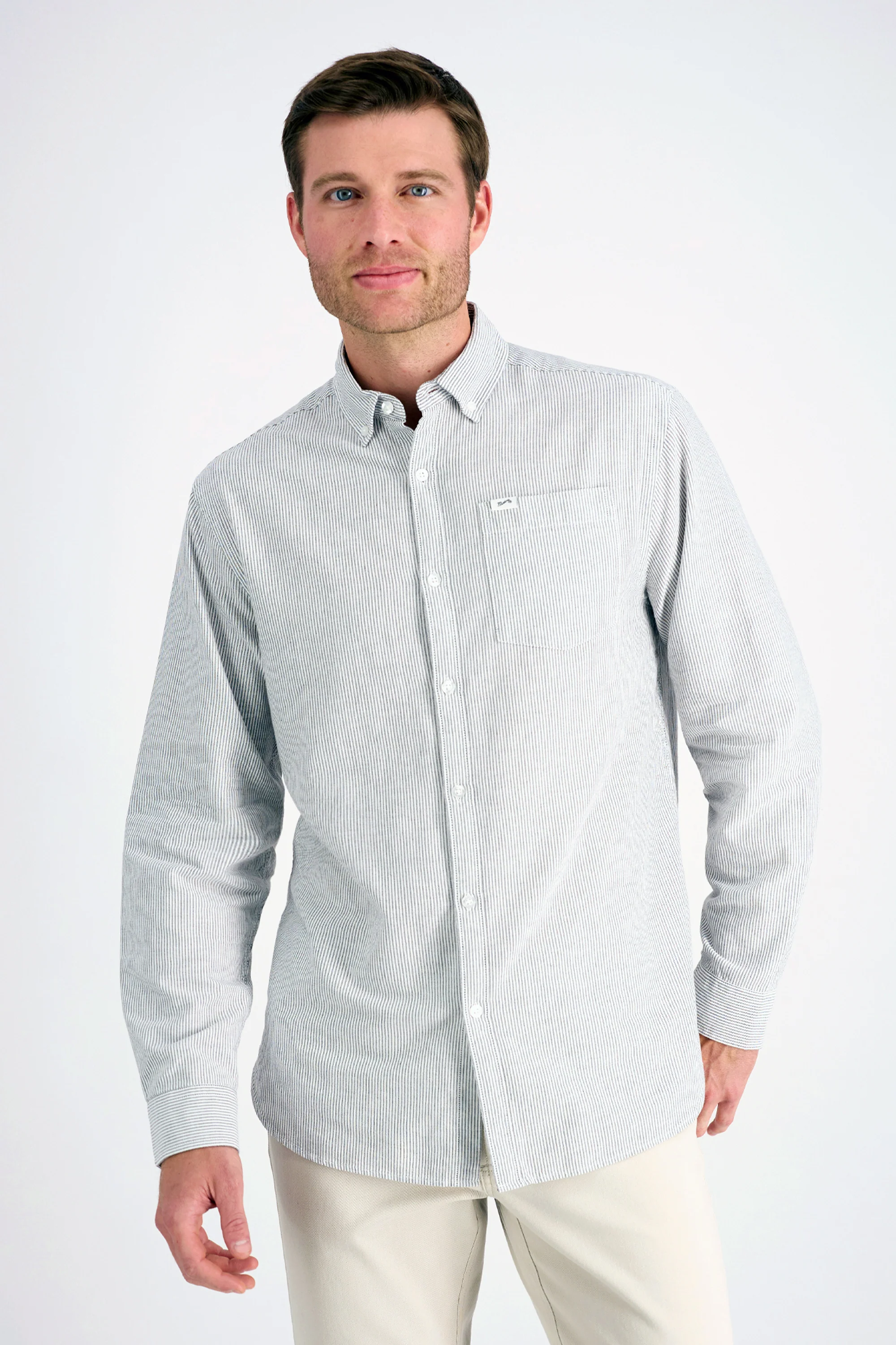 Mustang® Long Sleeve Oxford Stripe Shirt