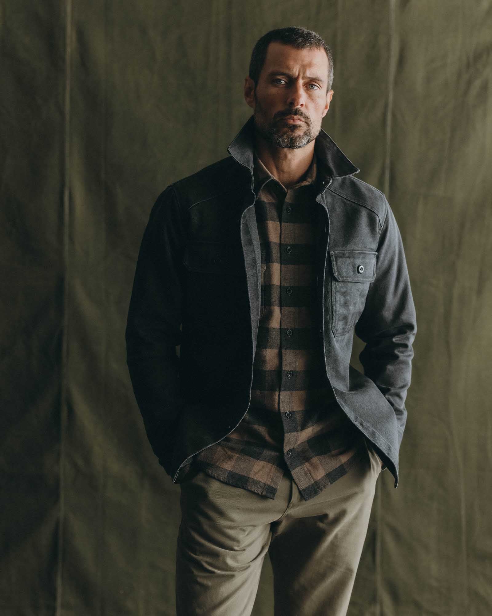 The Shop Shirt in Coal Chipped Canvas