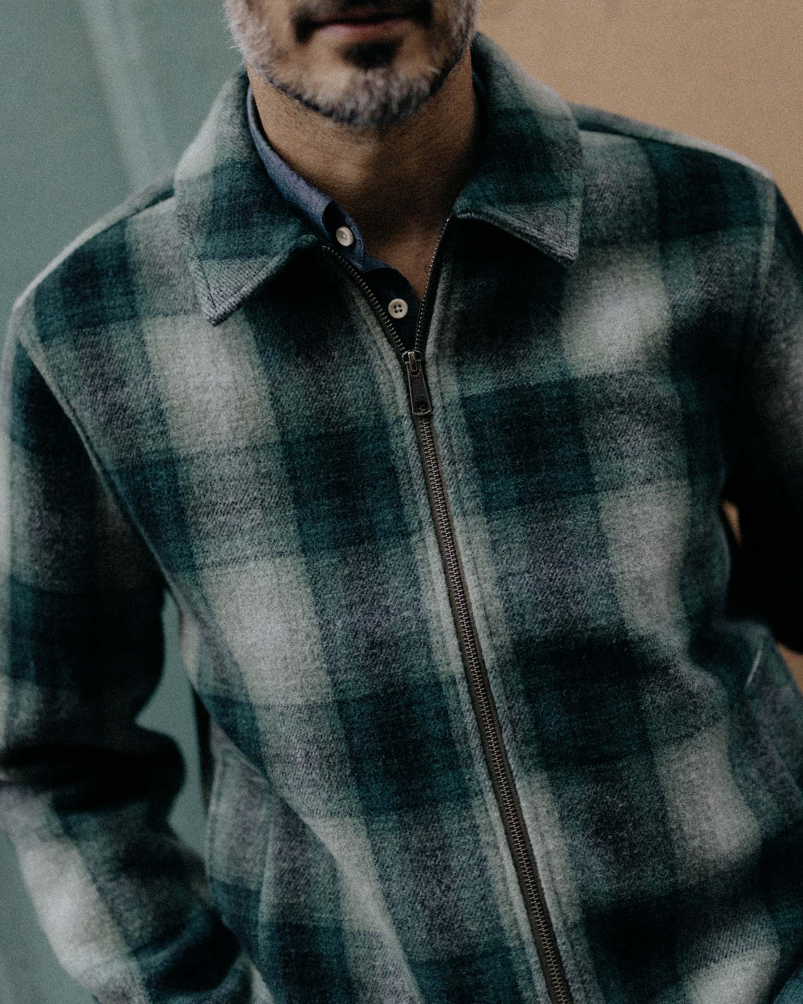 The Waterfront Jacket in Evergreen Plaid Wool