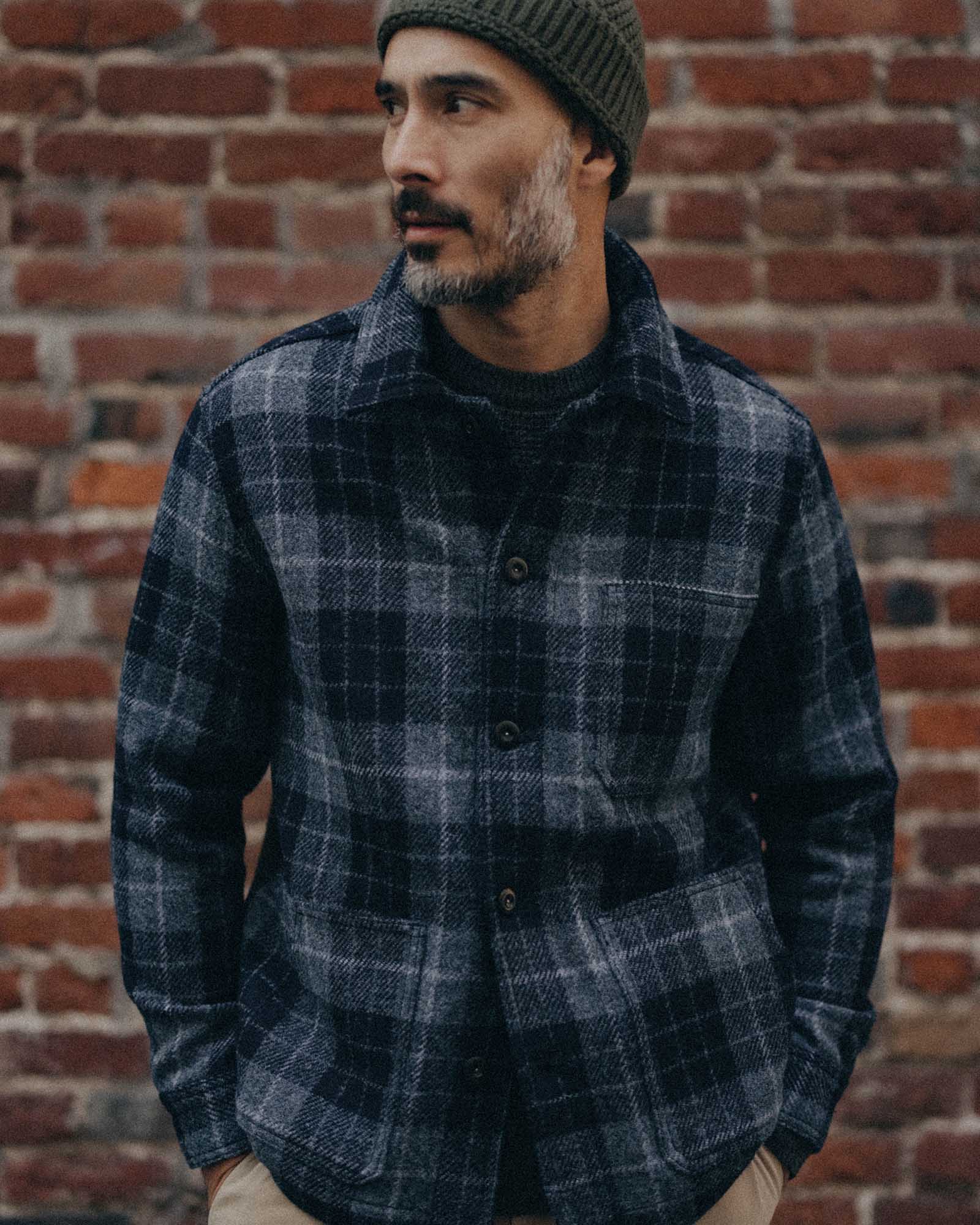 The Ojai Jacket in Midnight Tartan Harris Tweed Wool